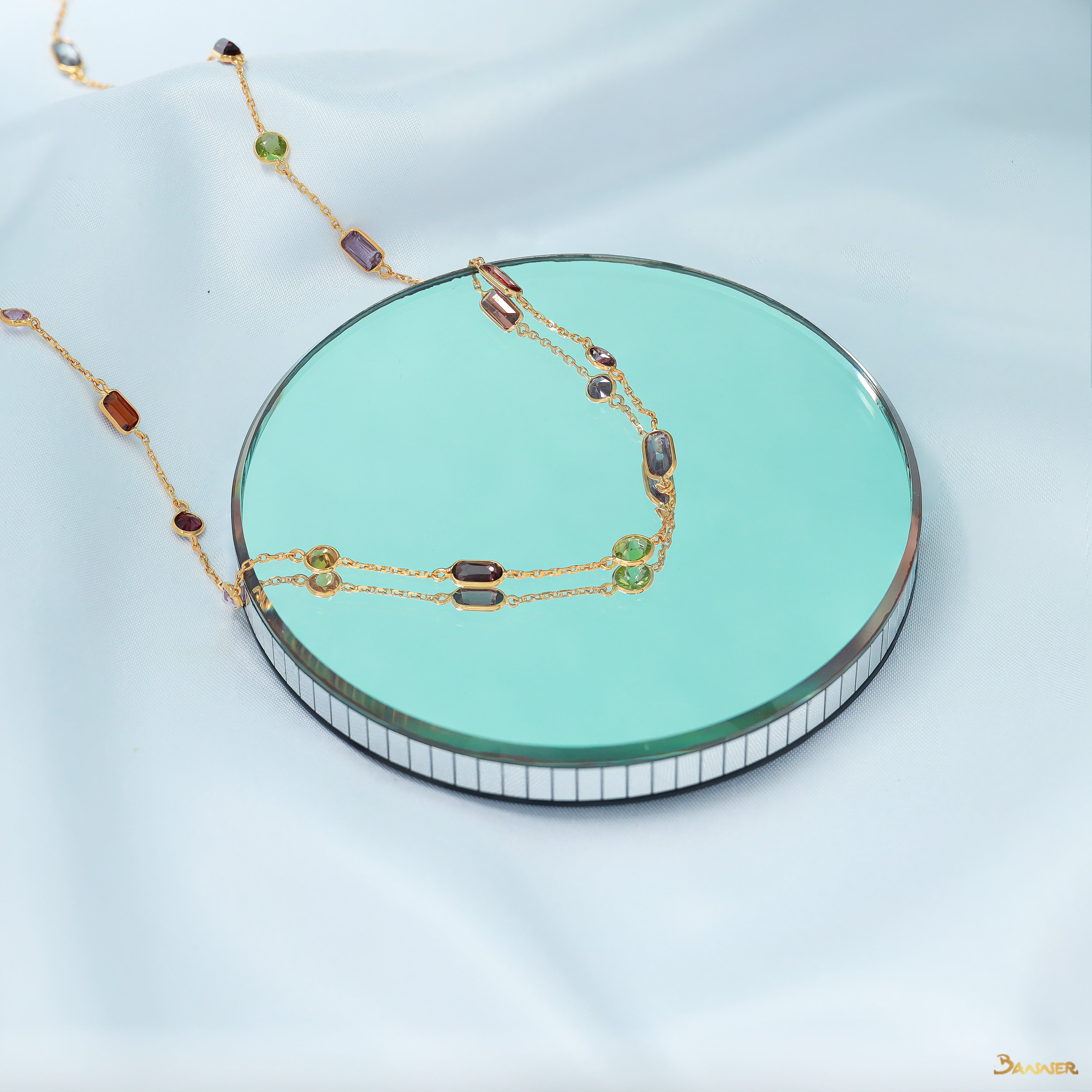Multi-color Spinel Opera Necklace