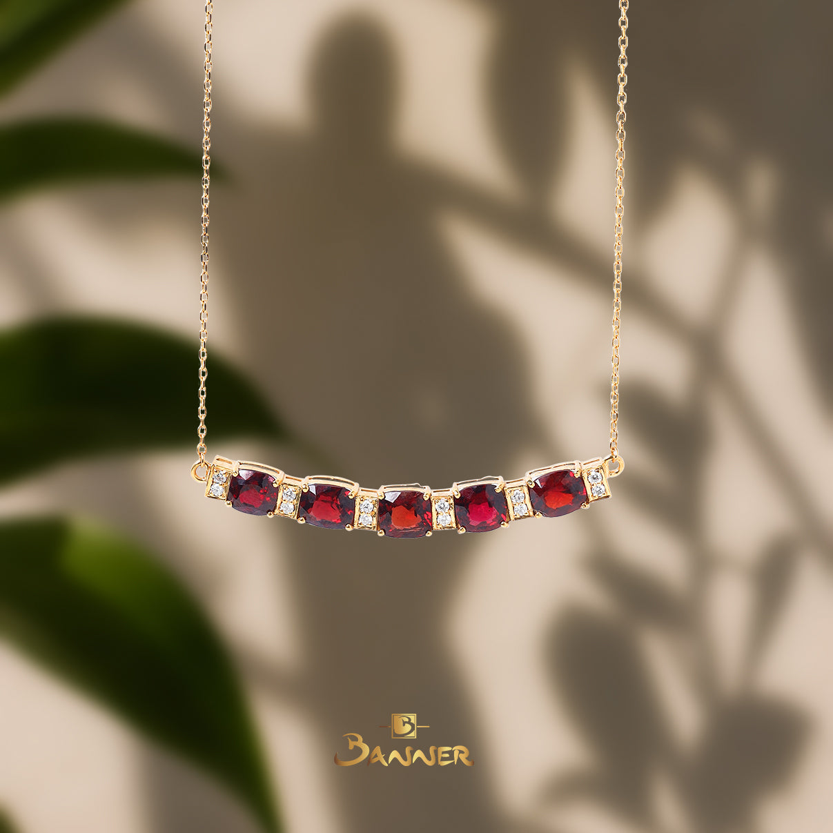 Spinel and Diamond Alternate Necklace