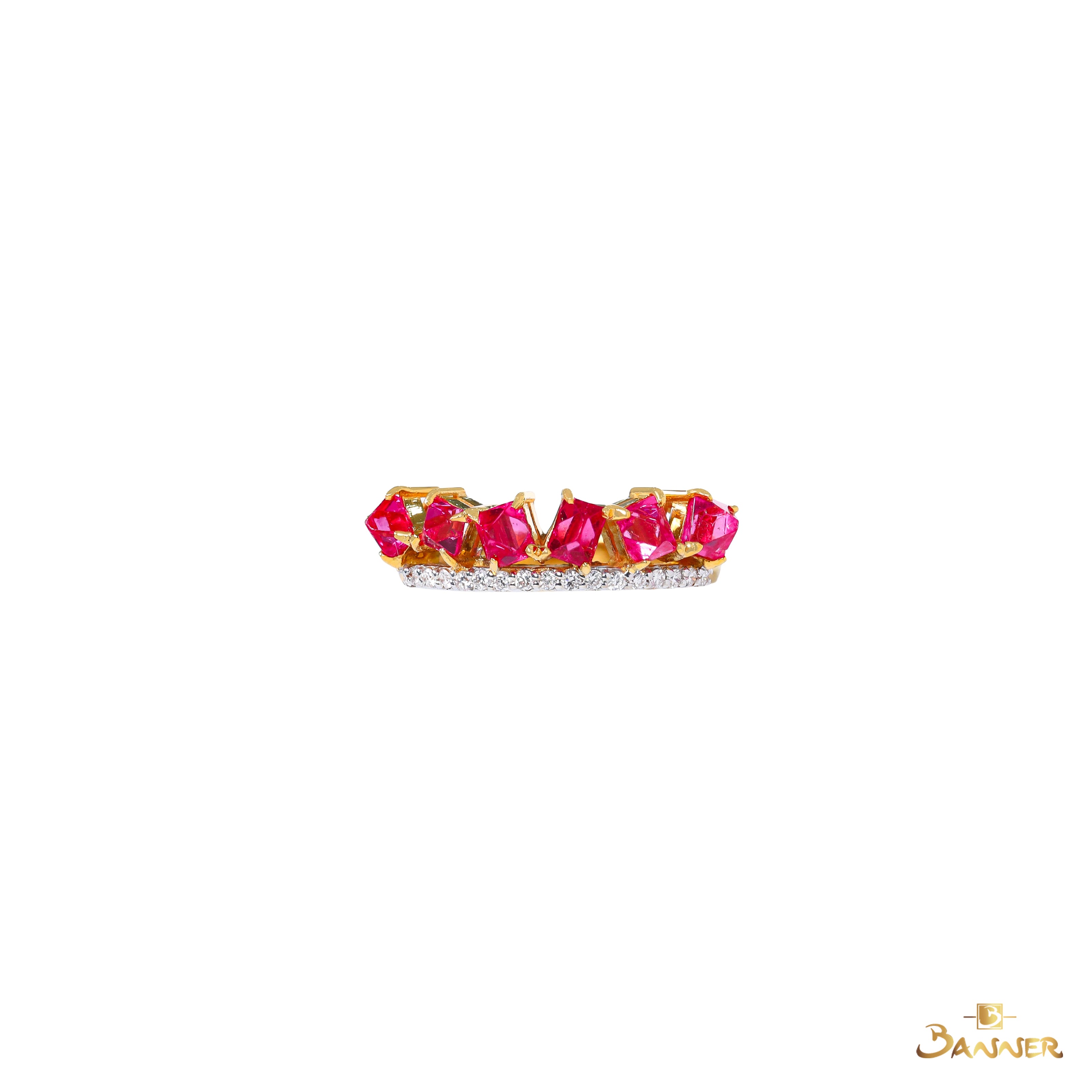 Spinel and Diamond Curve Ring
