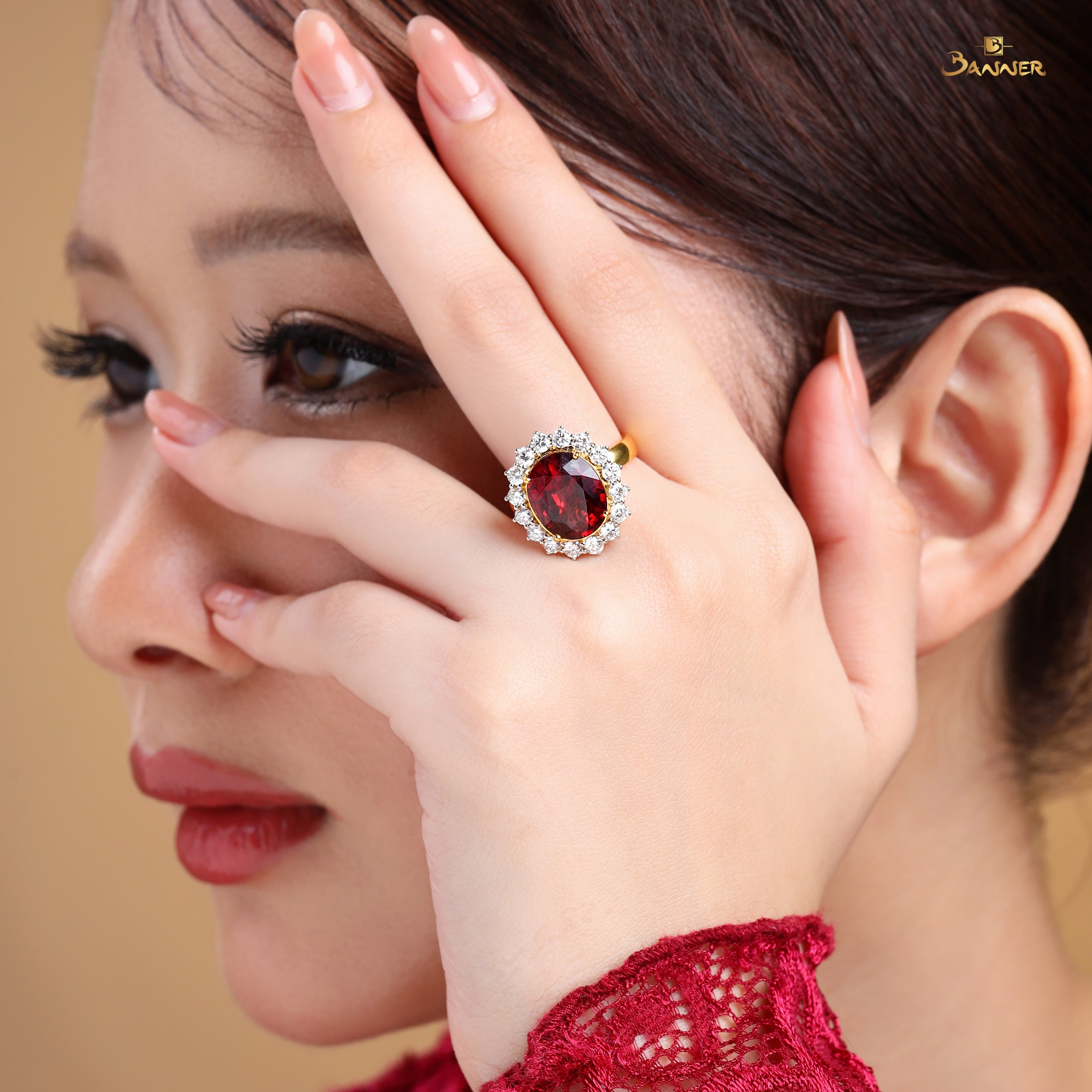 Spinel and Diamond Diana Ring & Pendant
