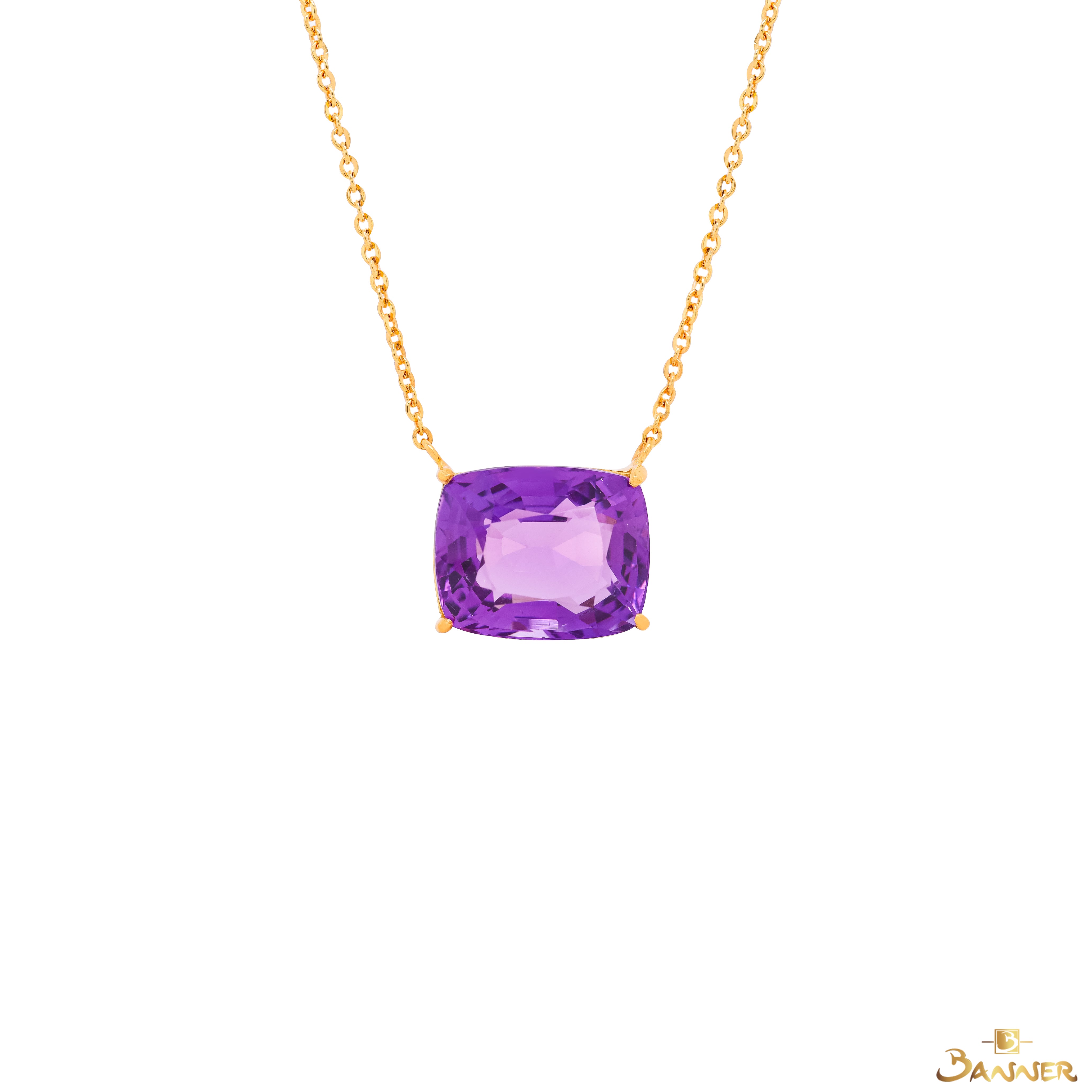 Amethyst Solitaire Necklace