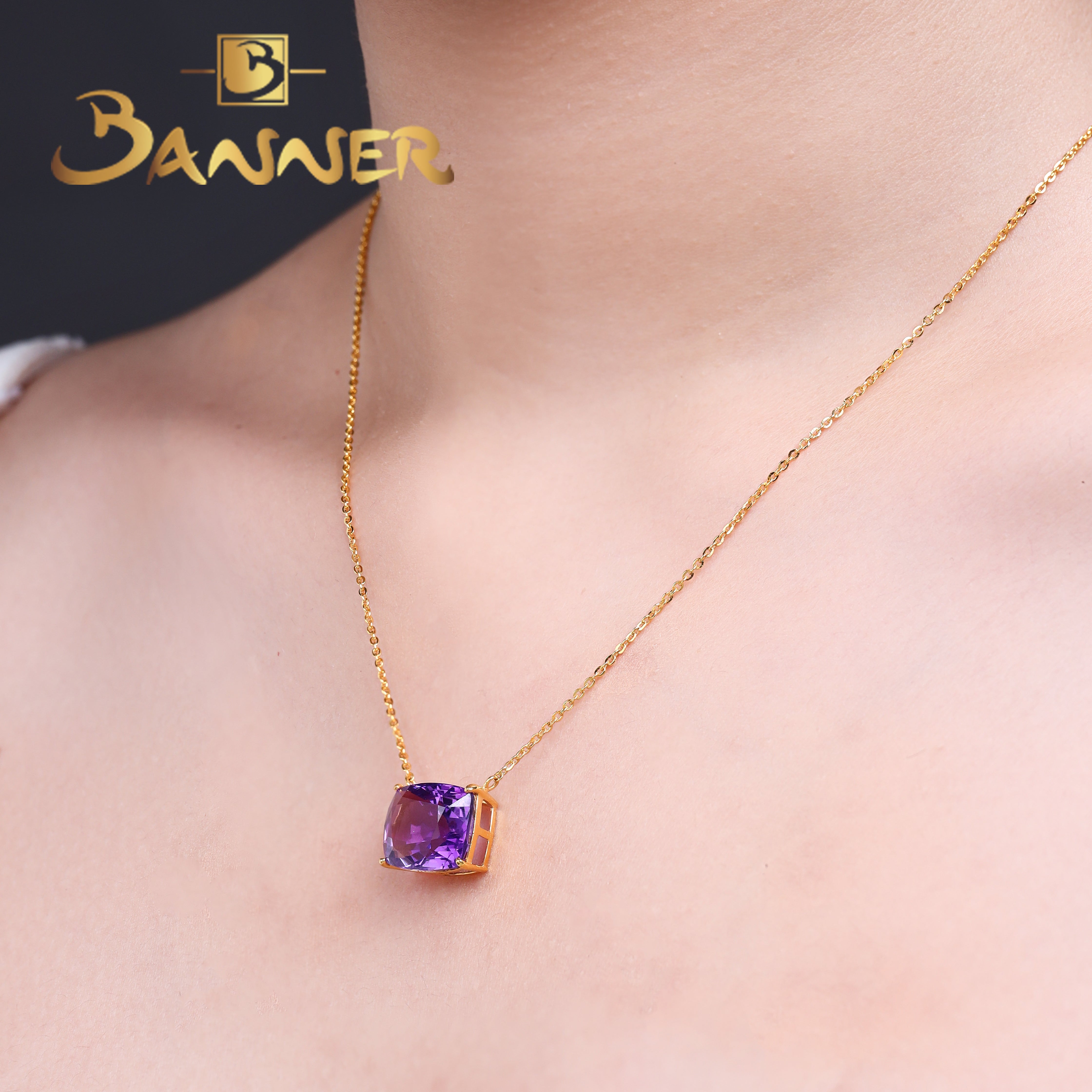 Amethyst Solitaire Necklace