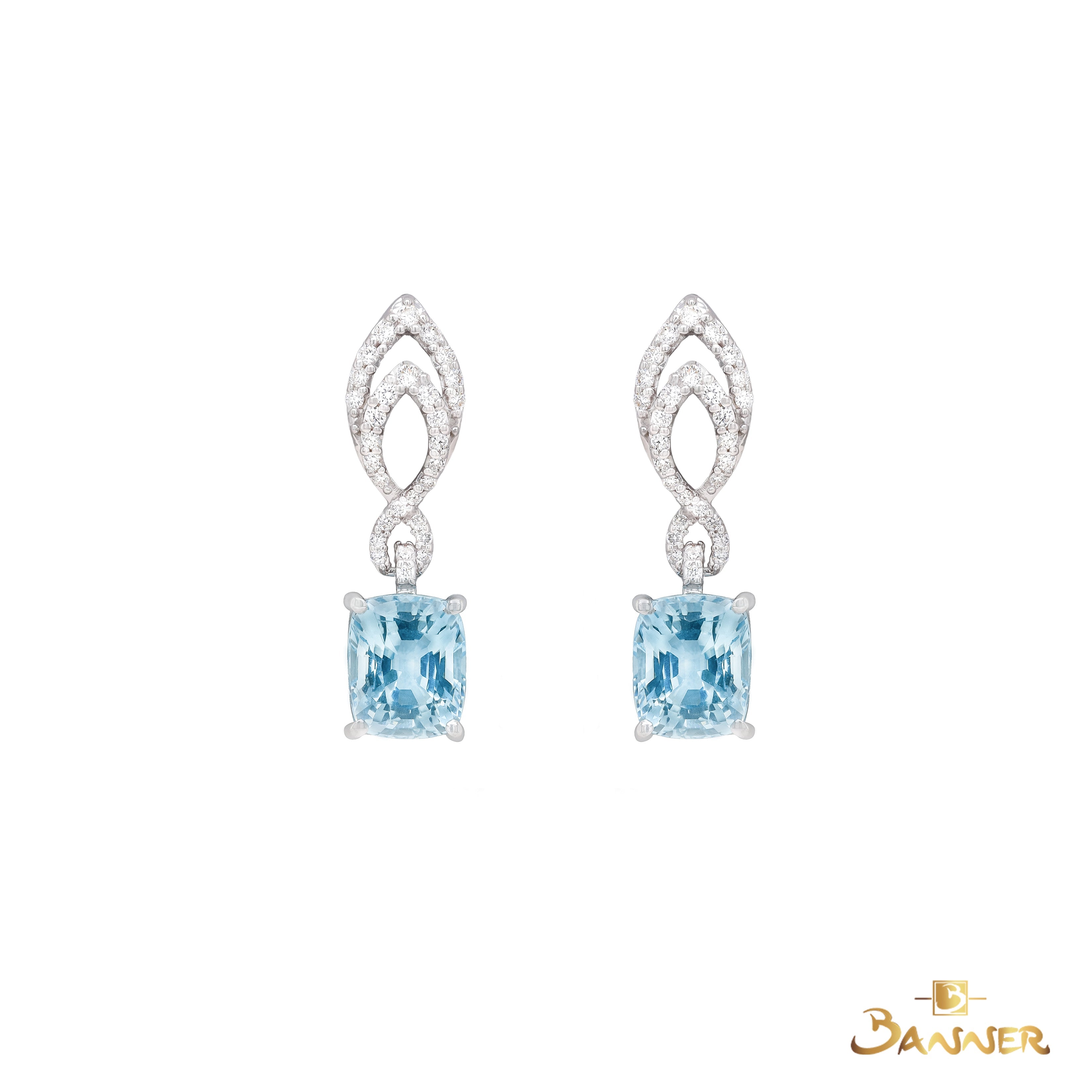 Aquamarine and Diamond Ciel Earrings