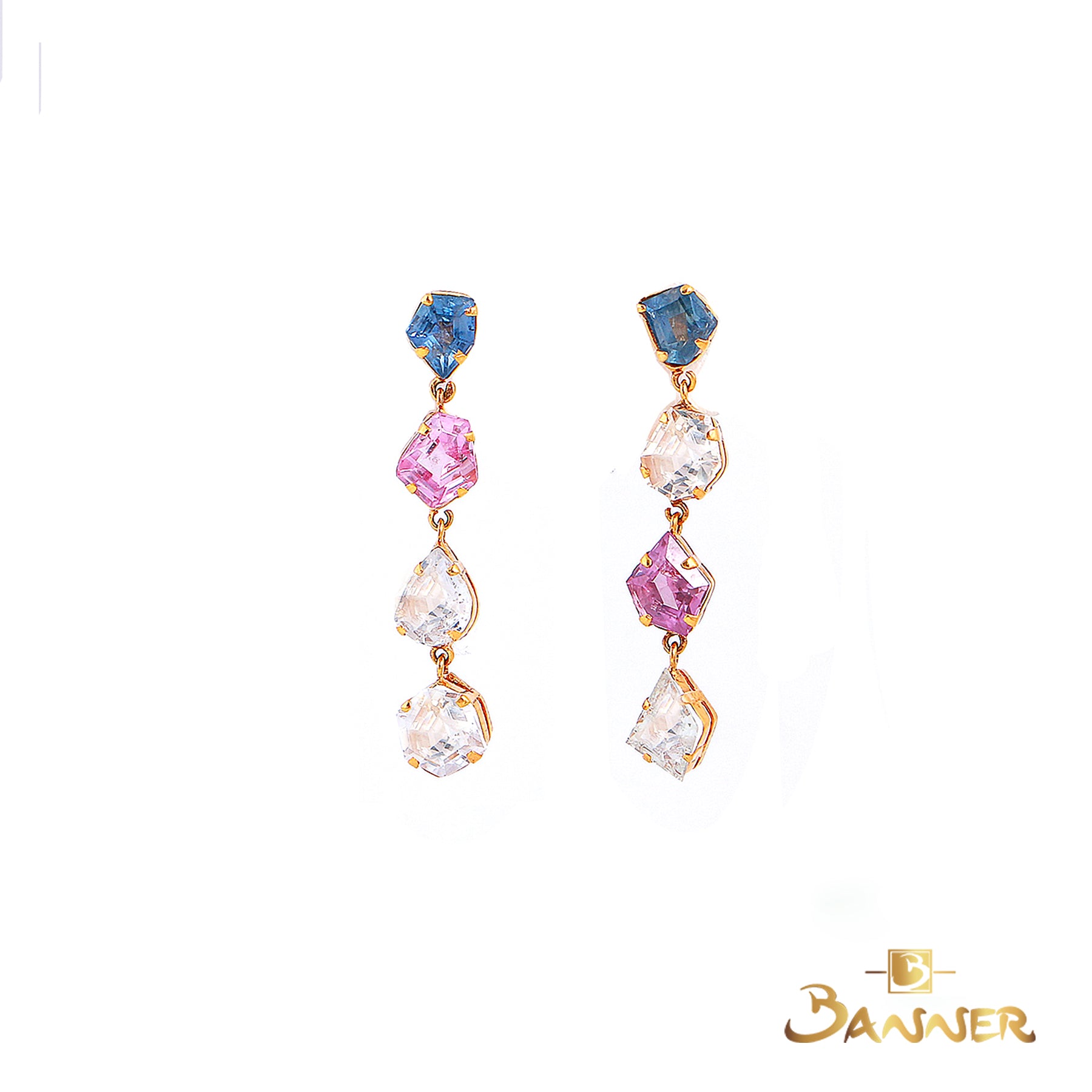 Multi-colored Sapphire Earrings