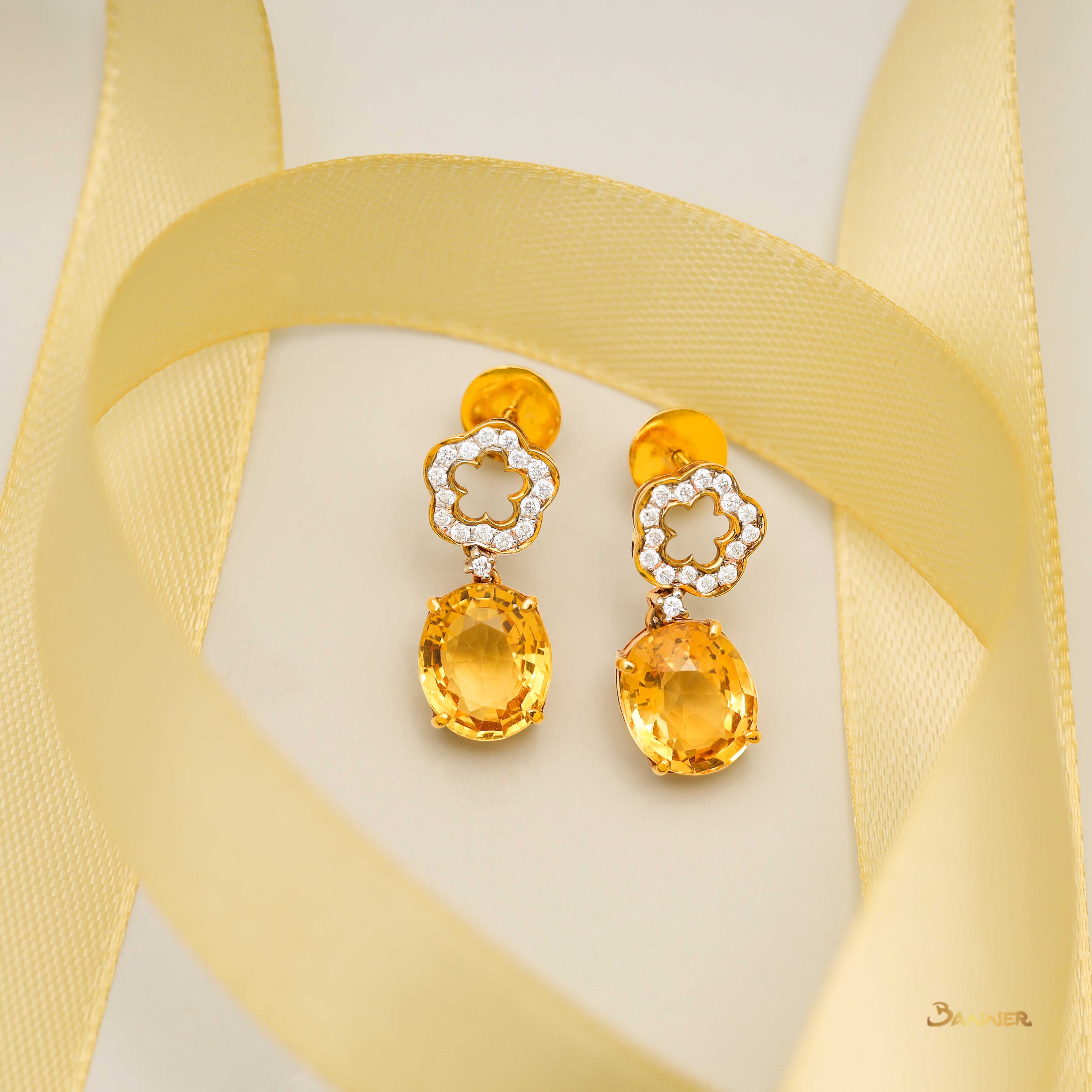 Citrine and Diamond Amara Earrings