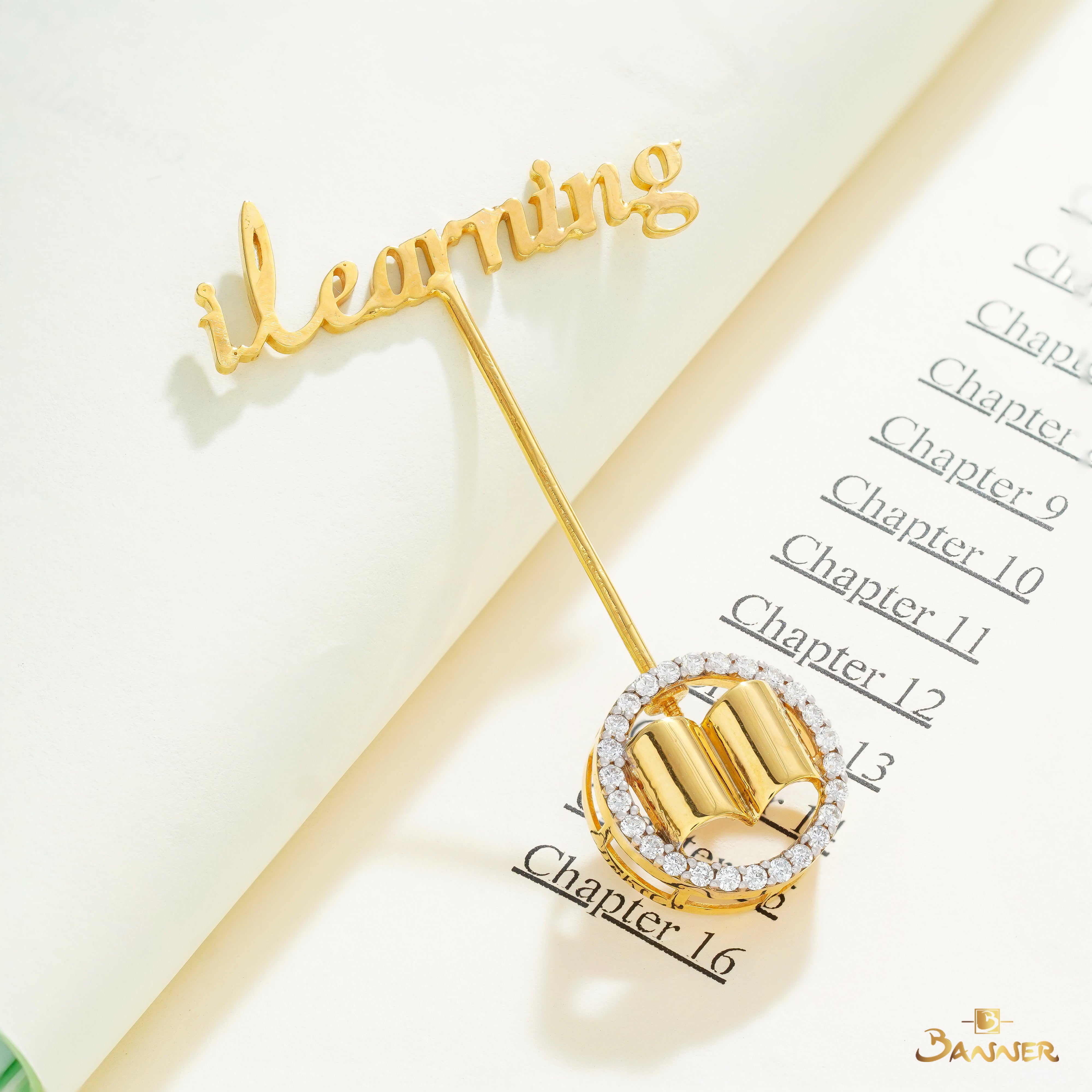 Diamond Name Brooch
