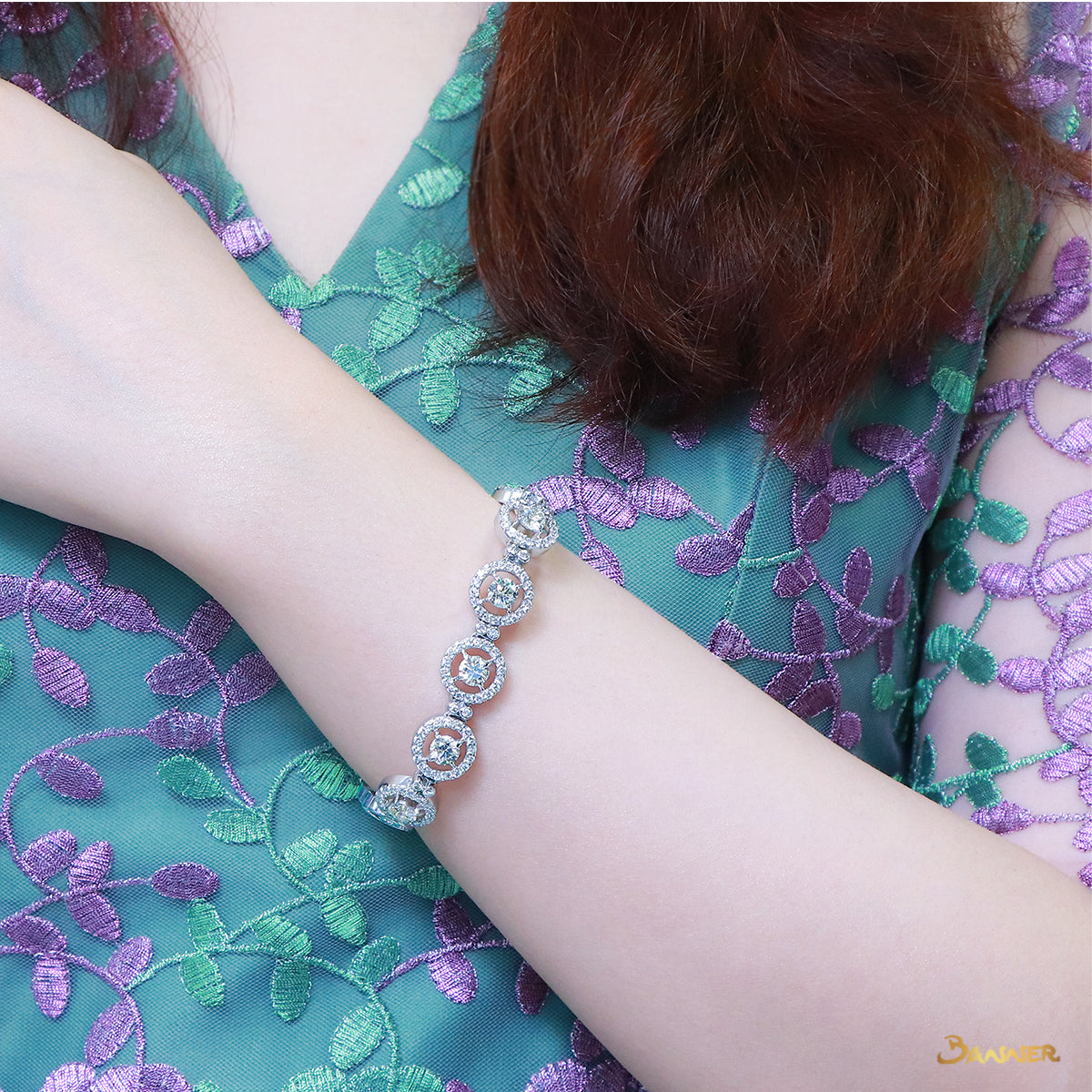 Diamond Halo Bracelet