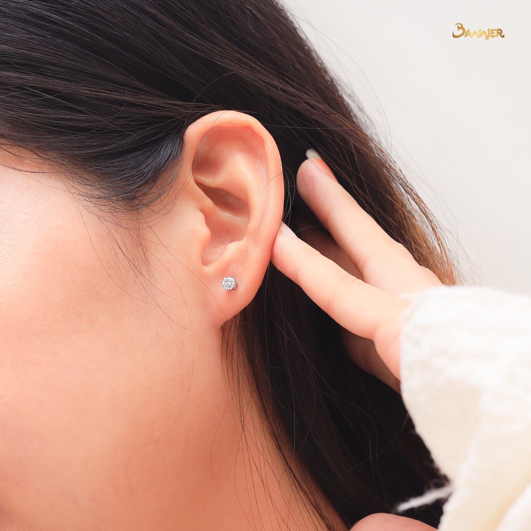 Diamond 6-Prong Stud Earrings