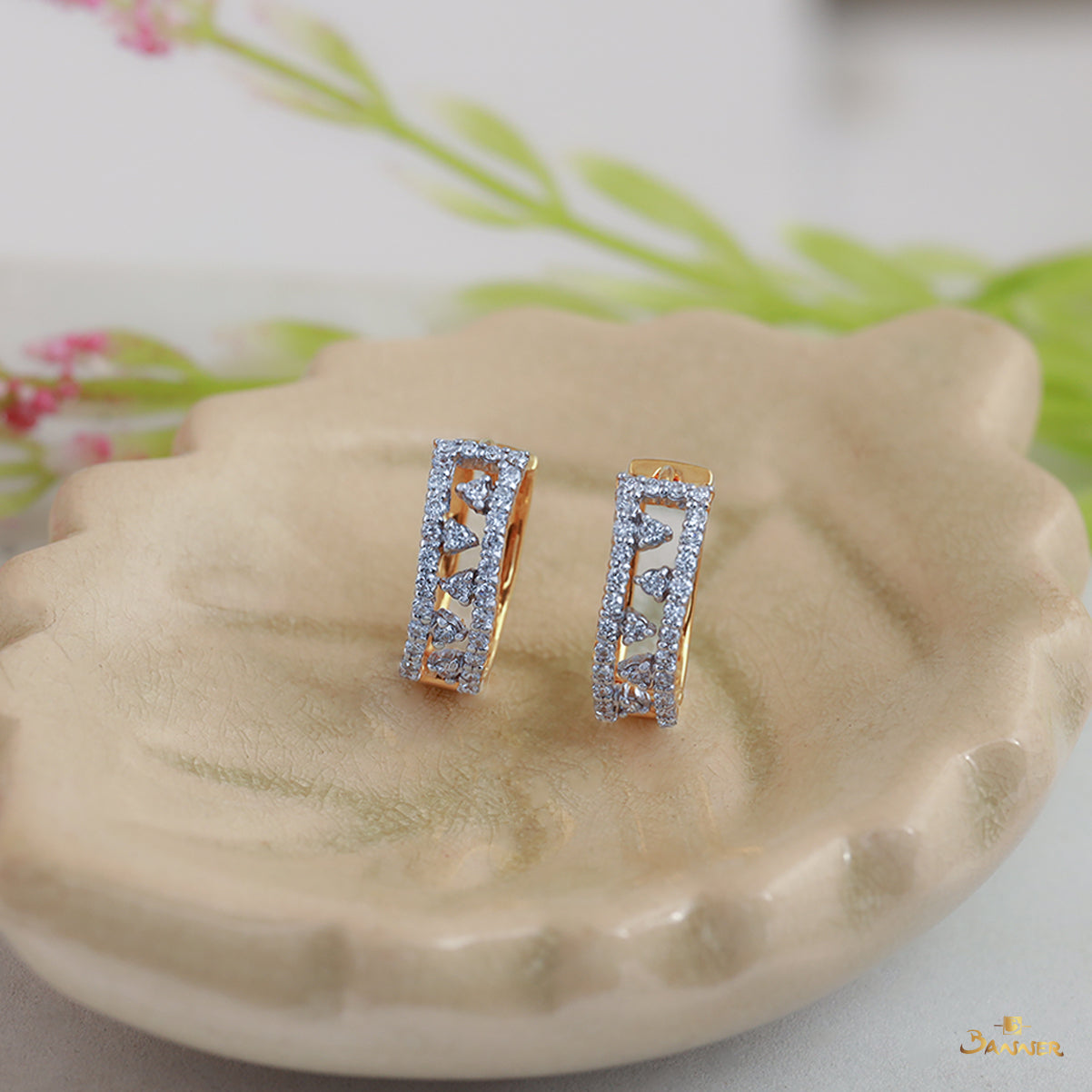 Diamond Huggie Earrings(B)