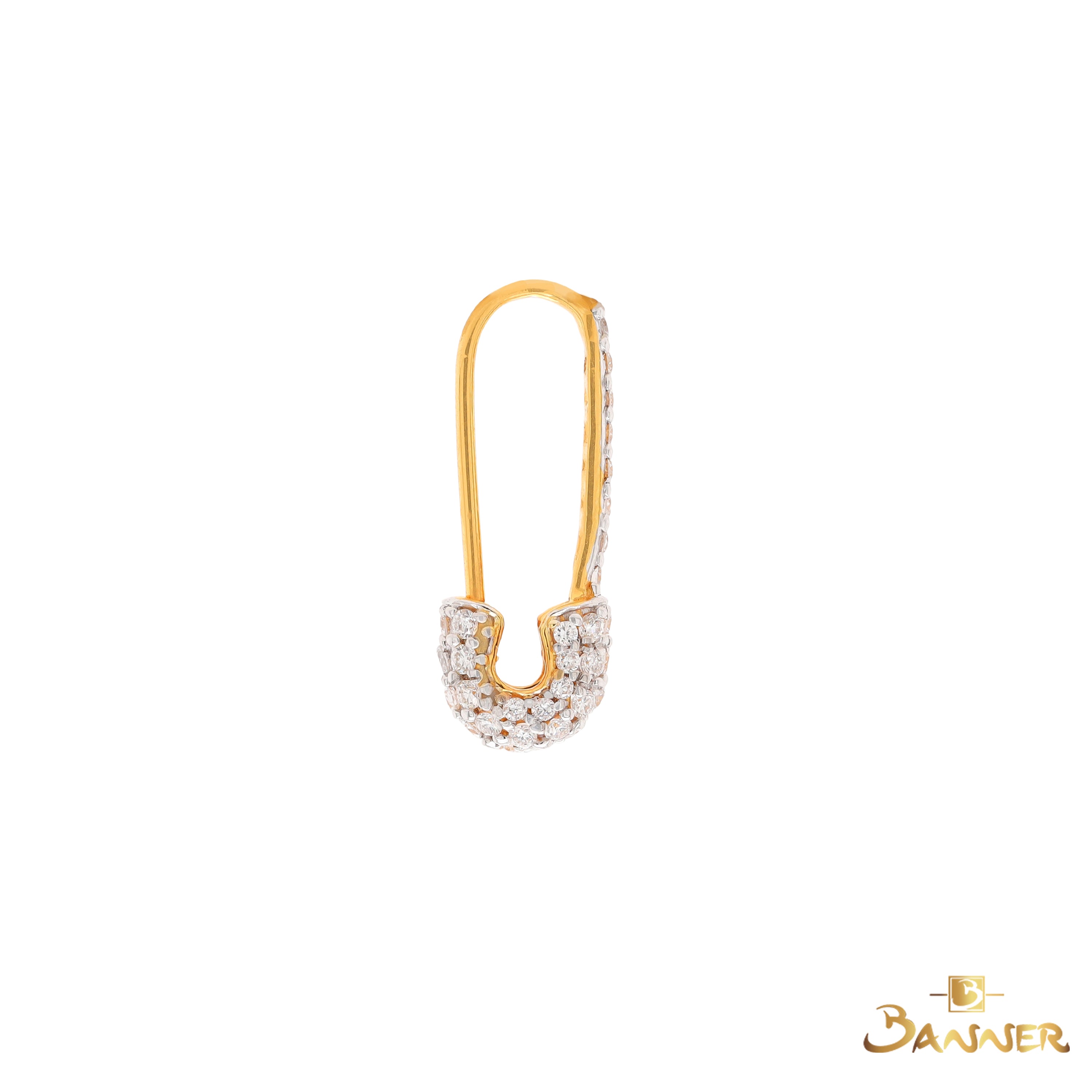 Diamond Pin Hoop Earrings (1pc)