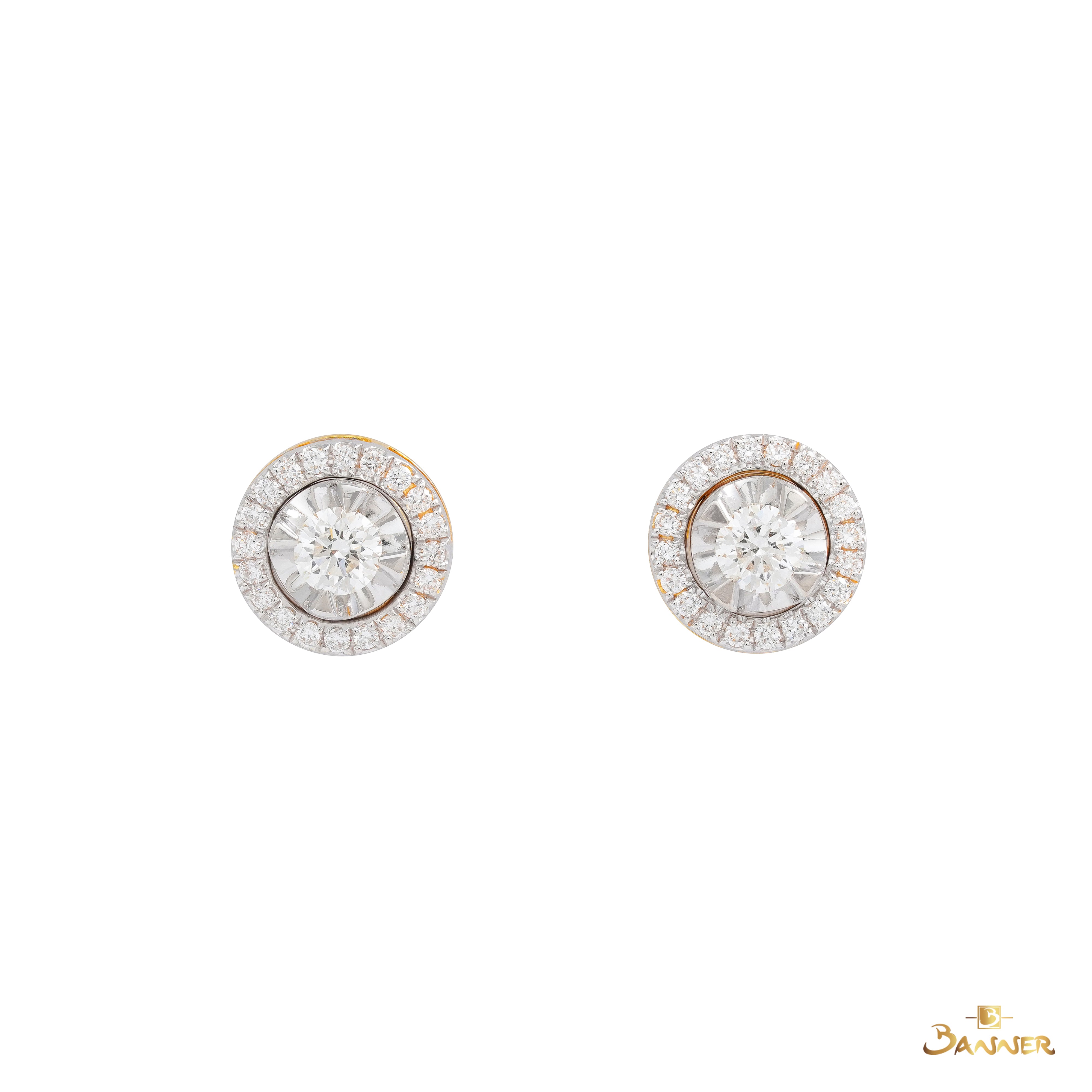 Diamond GIA Halo 3-ways Earrings (0.3 ct, I-color,VVS1,3Ex)