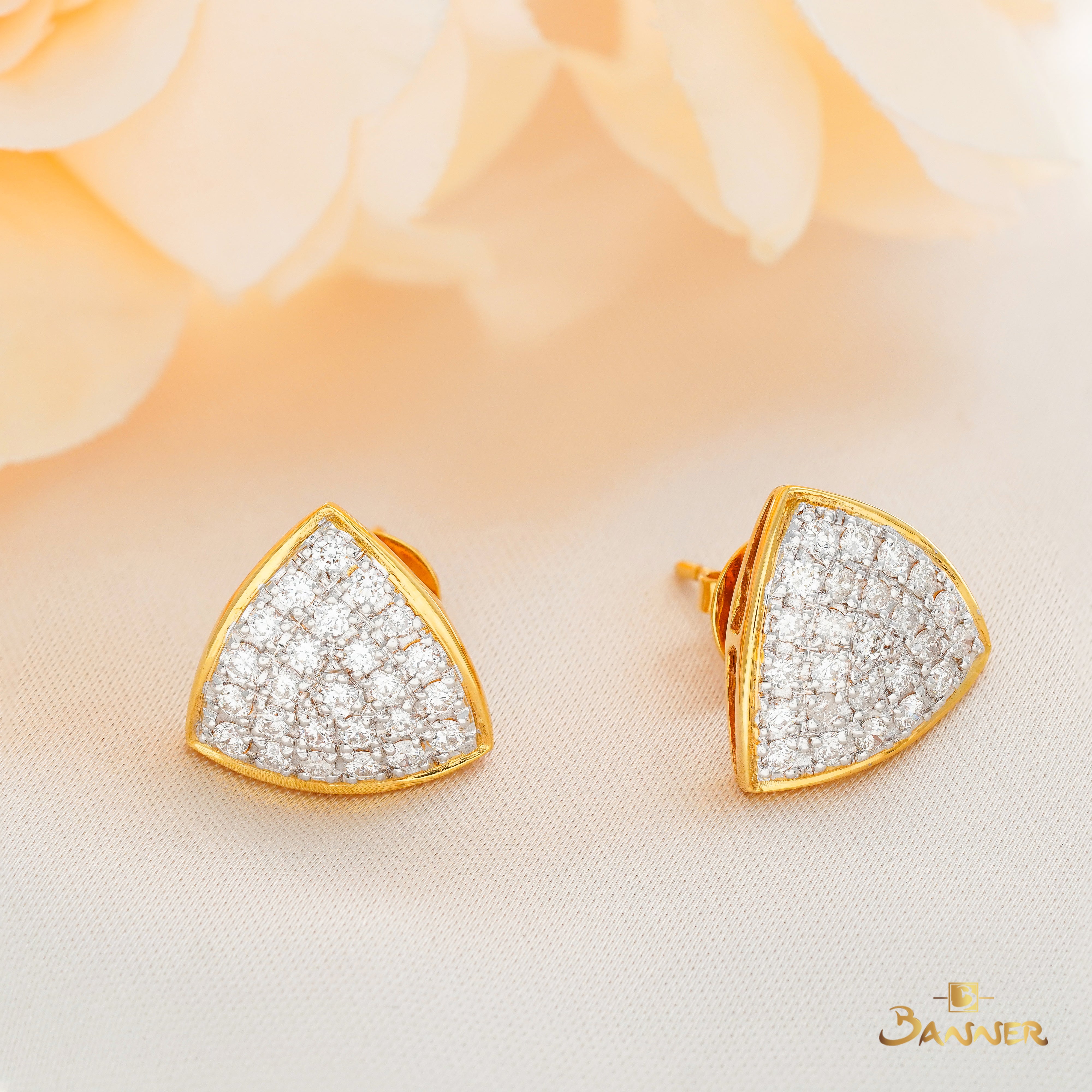 Diamond Pave Triangle Earrings