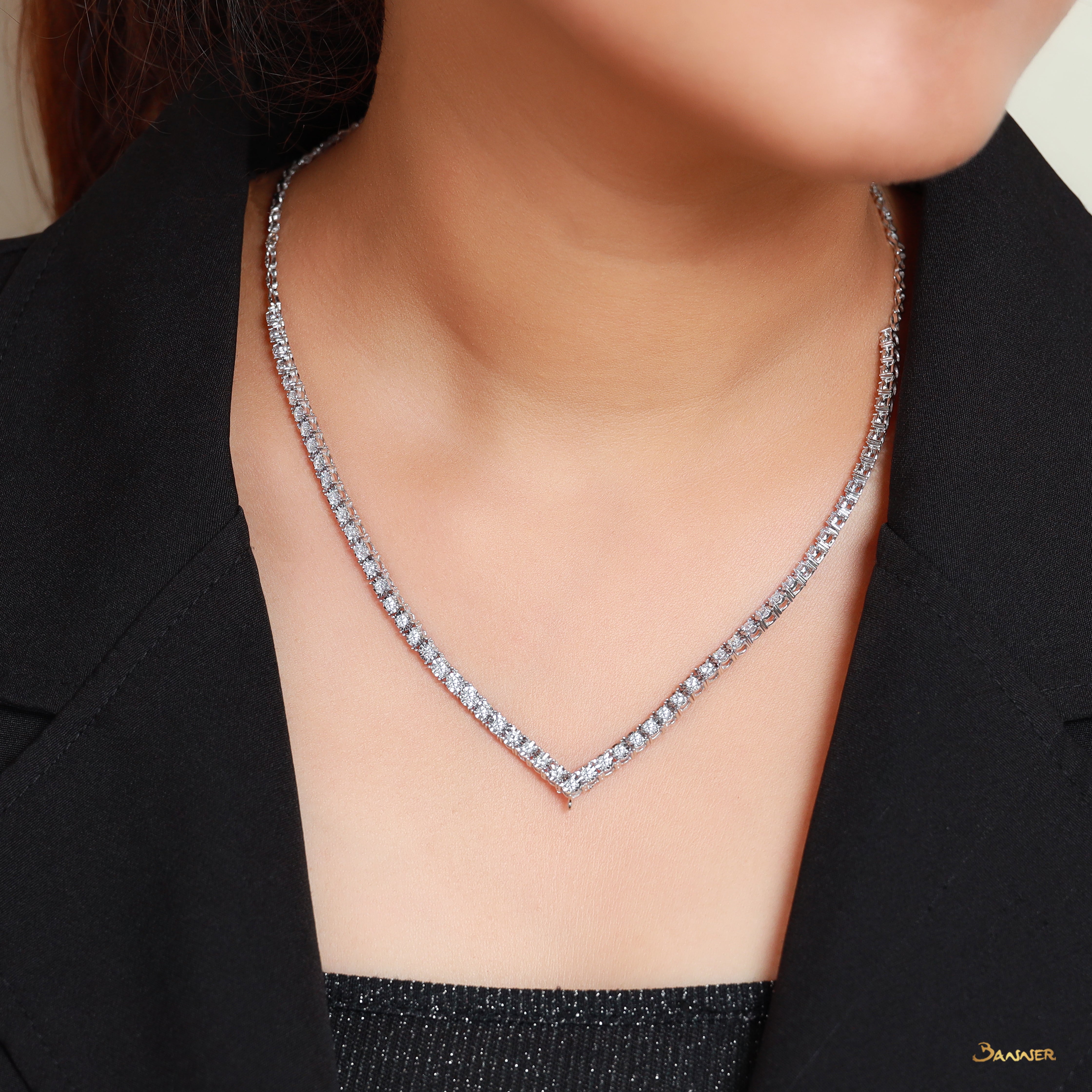 Diamond V-Shape Necklace