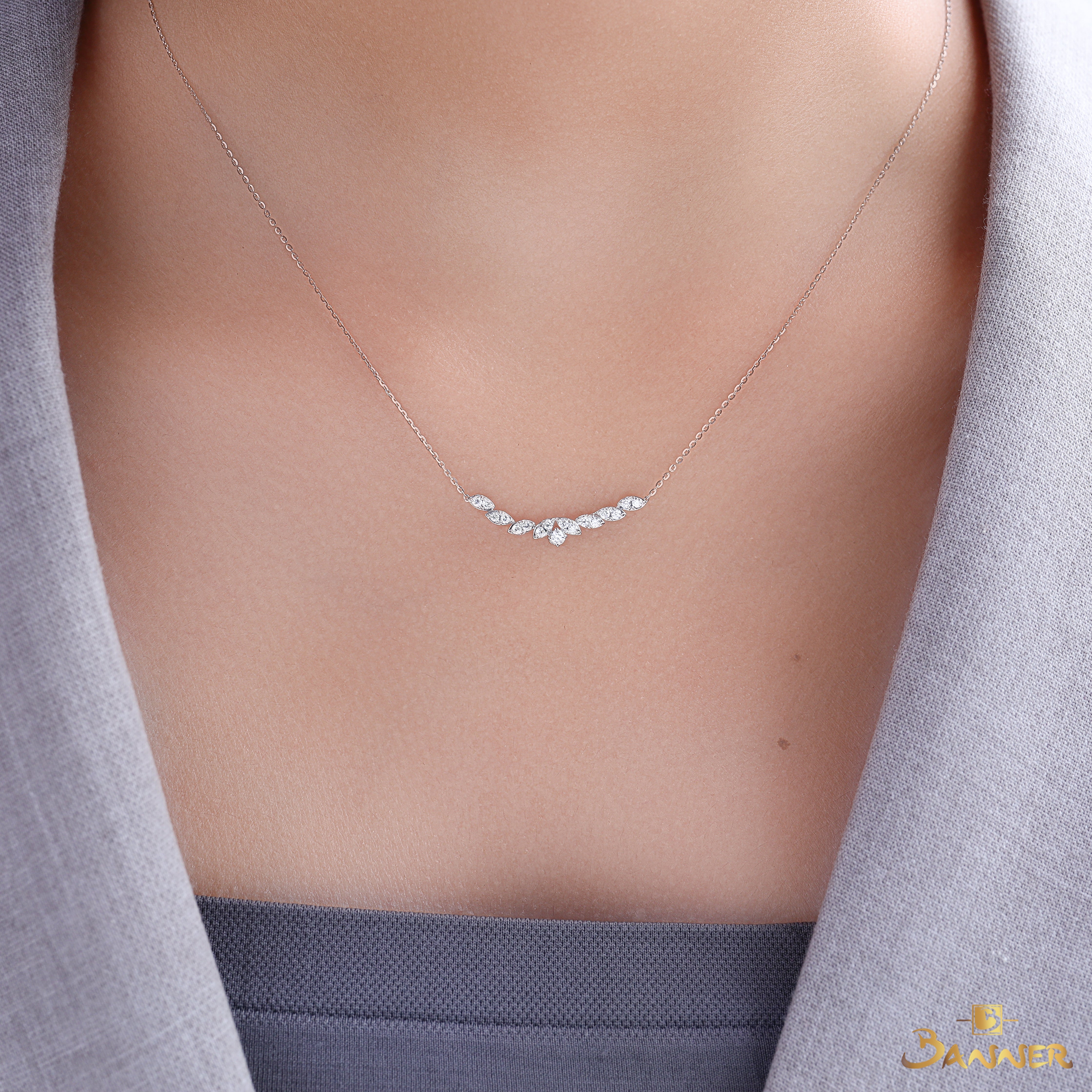 Diamond Floral Necklace