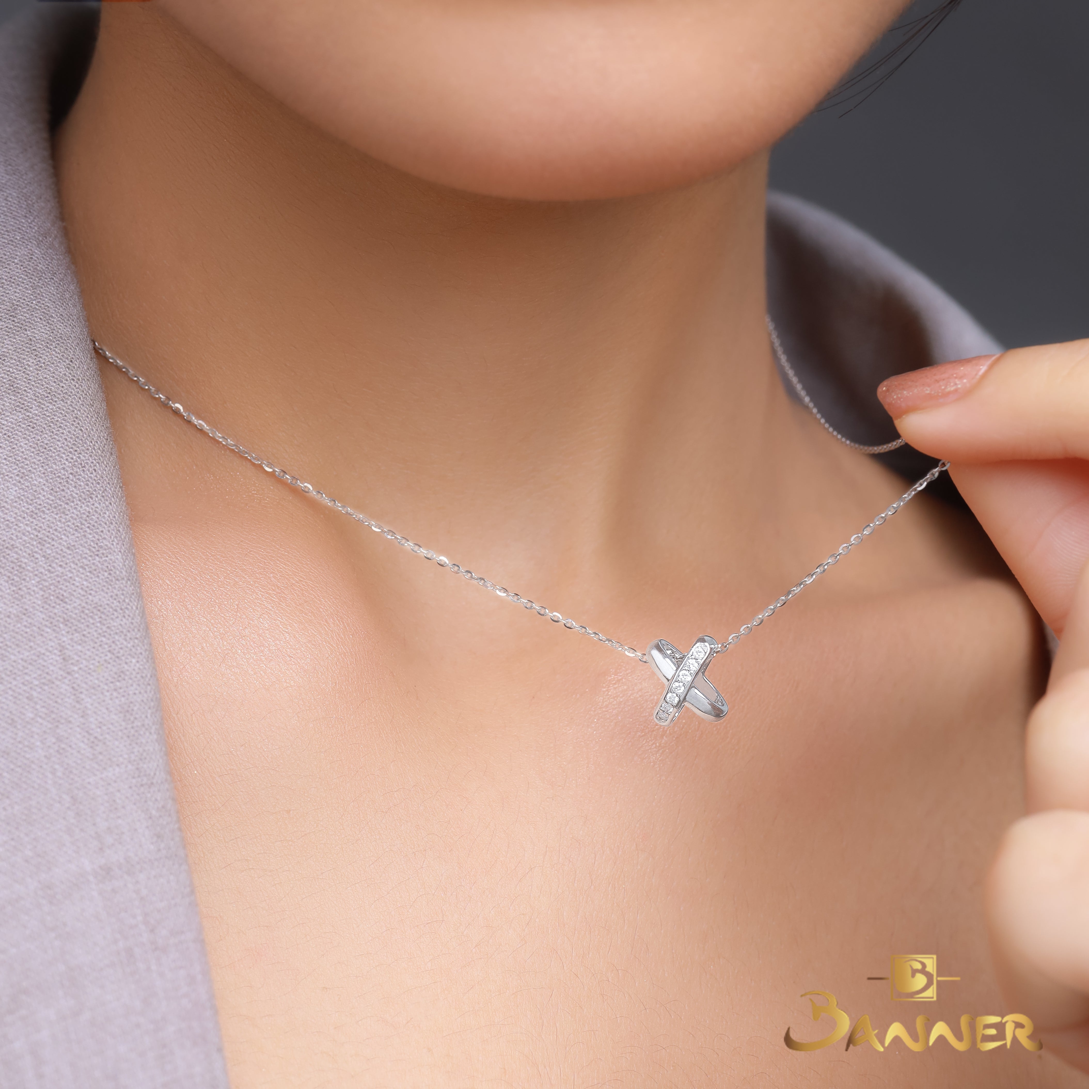 Diamond X Necklace