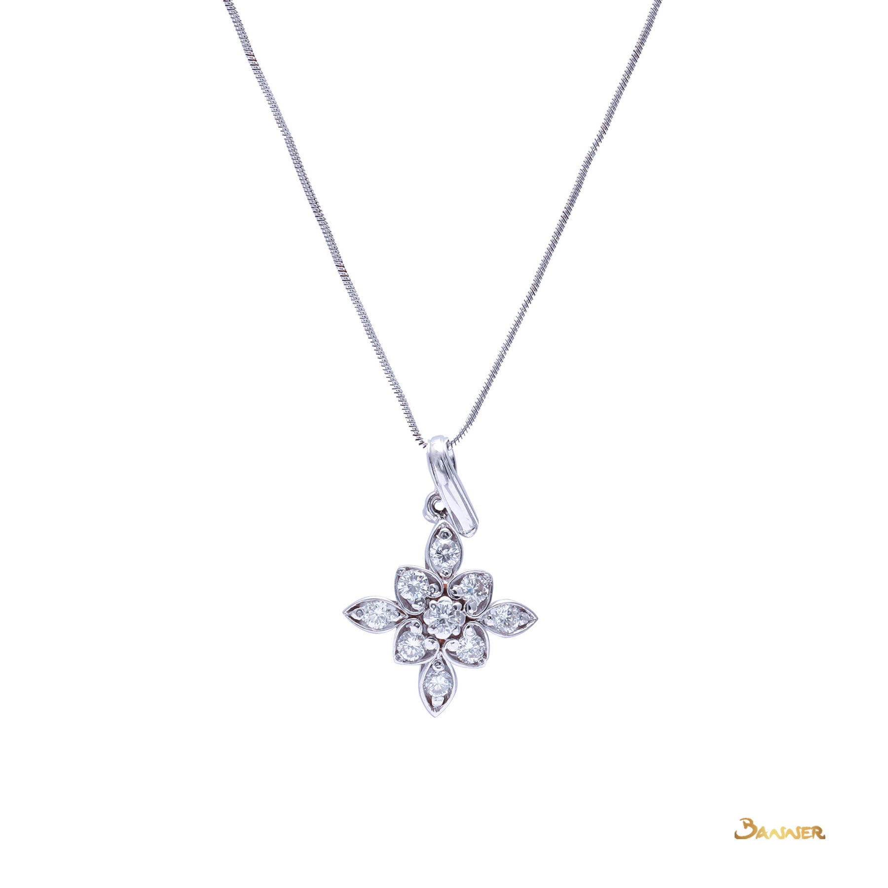 Diamond Leaf Pendant