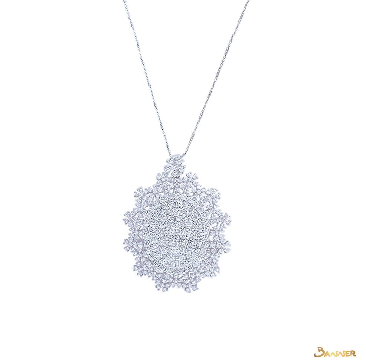 Diamond Floral Pendant/Brooch