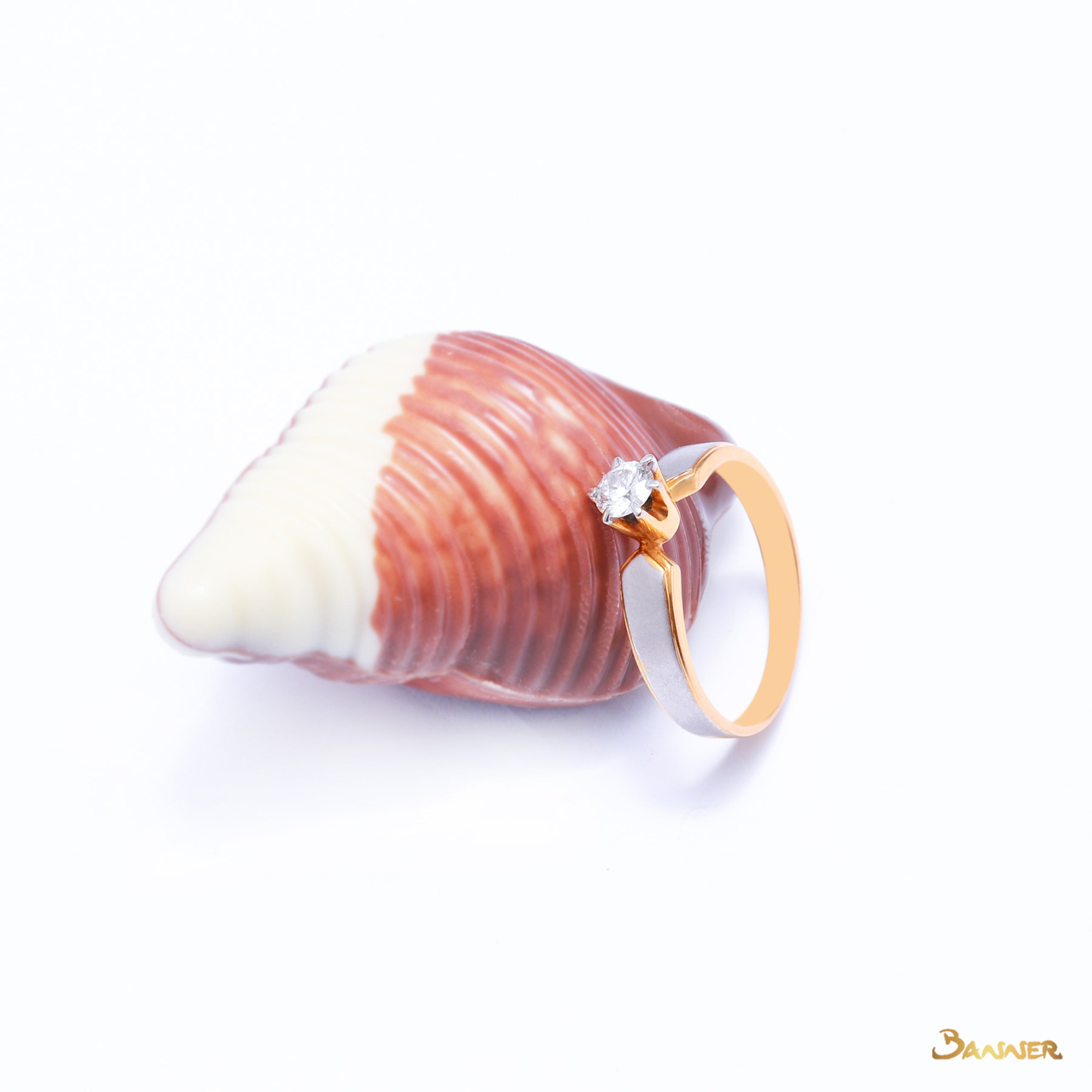 Diamond Bi-color Flush Setting Ring