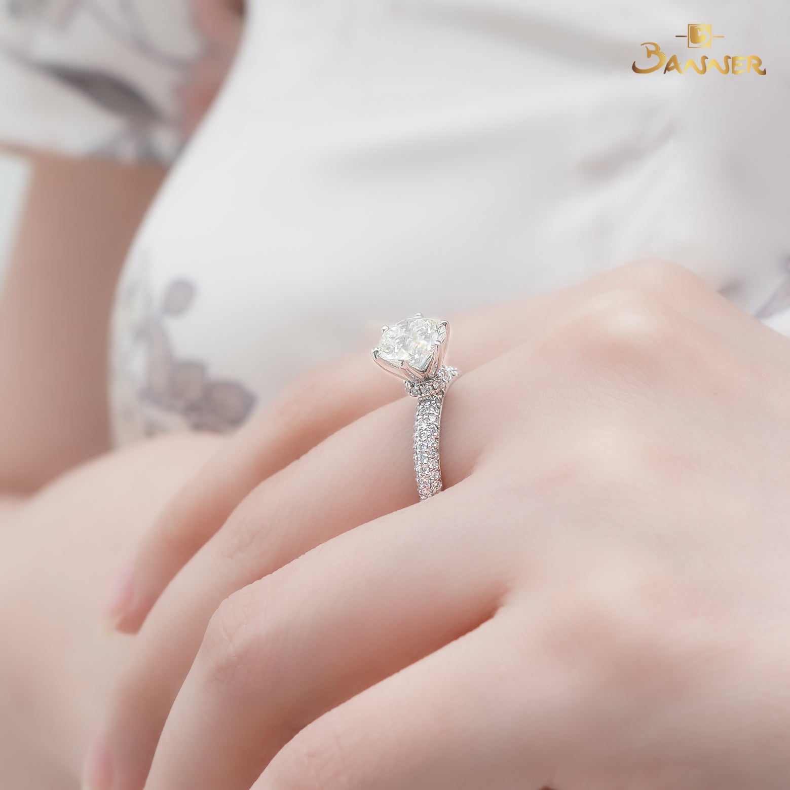 Diamond GIA Hidden Halo Engagement Ring