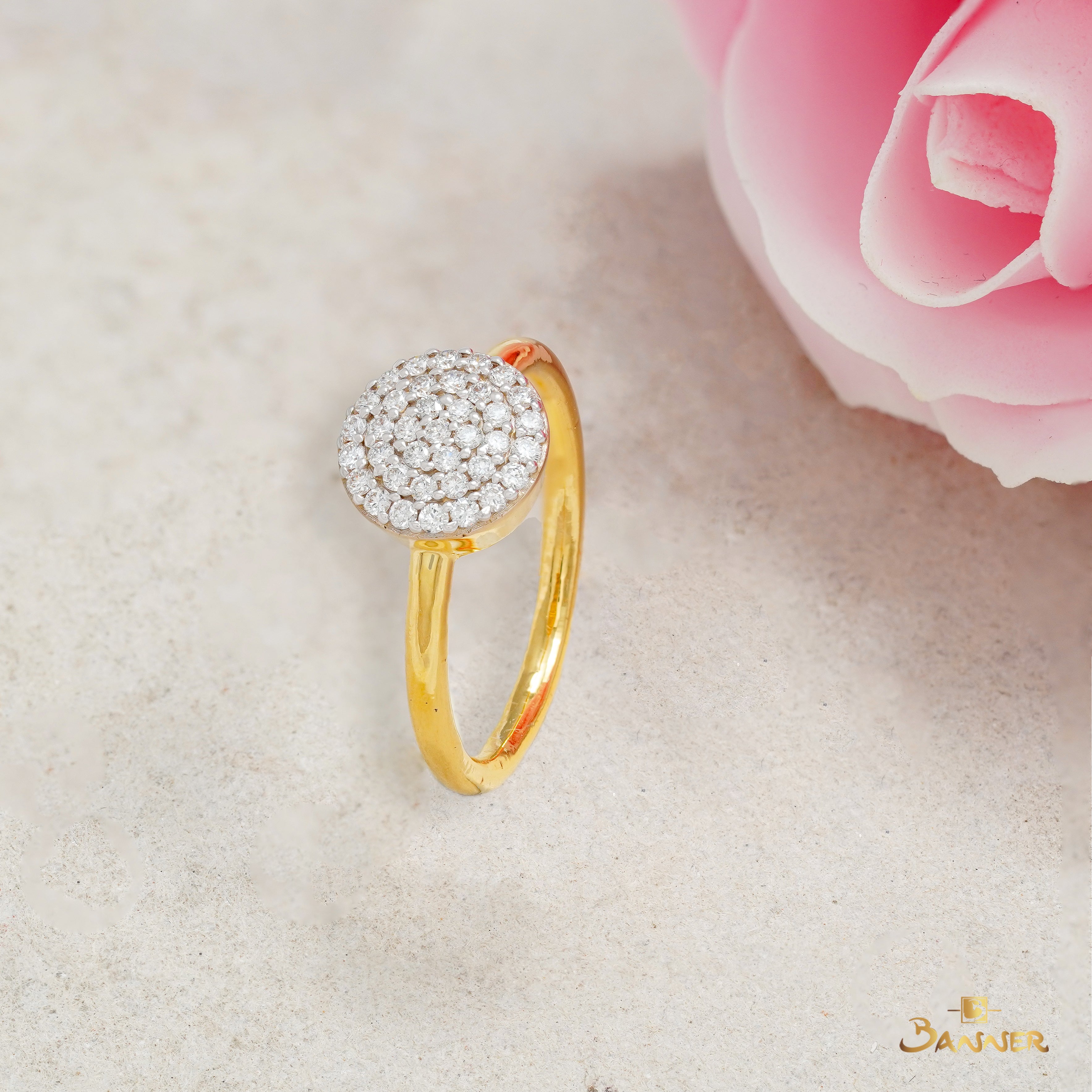 Diamond Invisible Circle Ring