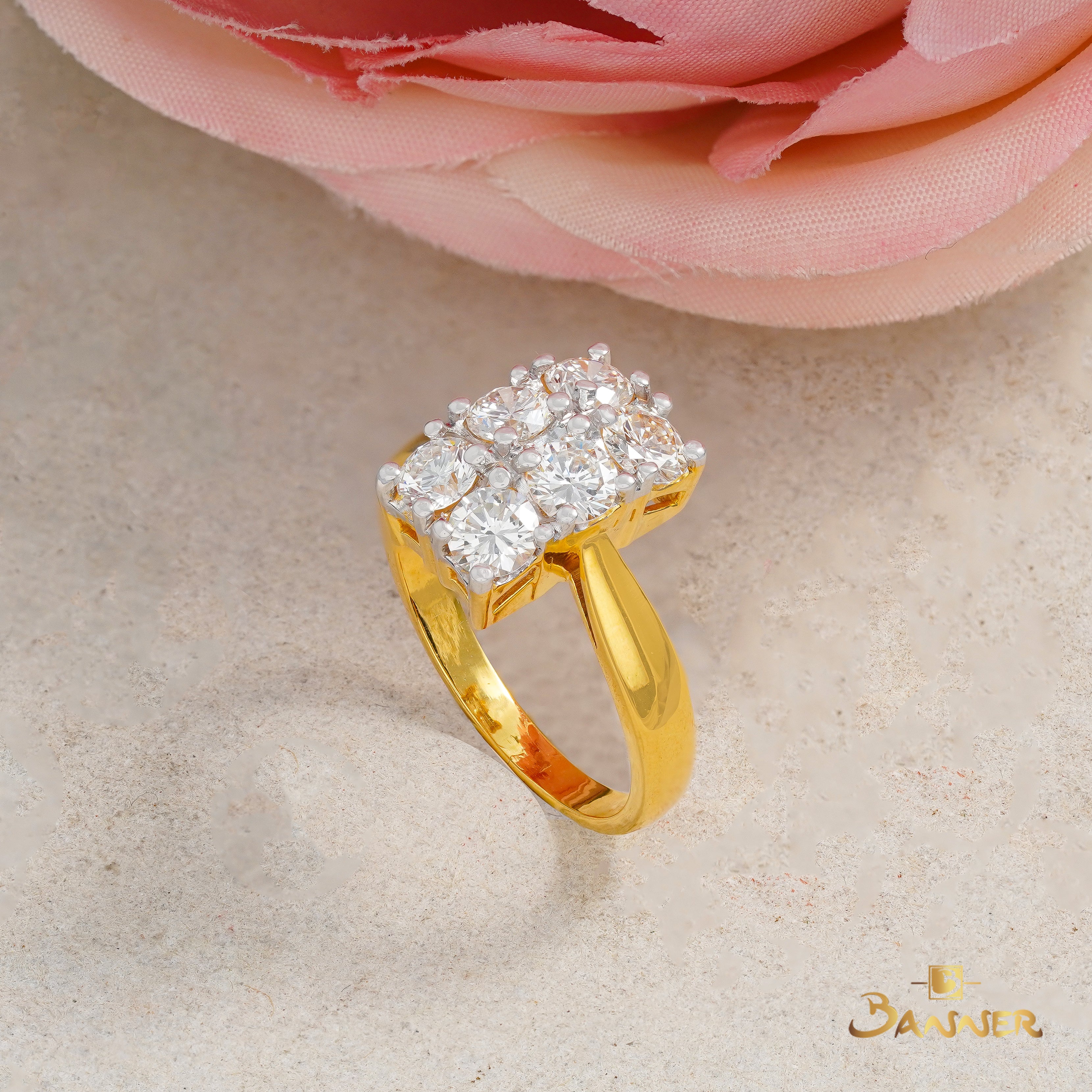 Diamond Pave Vertical Ring