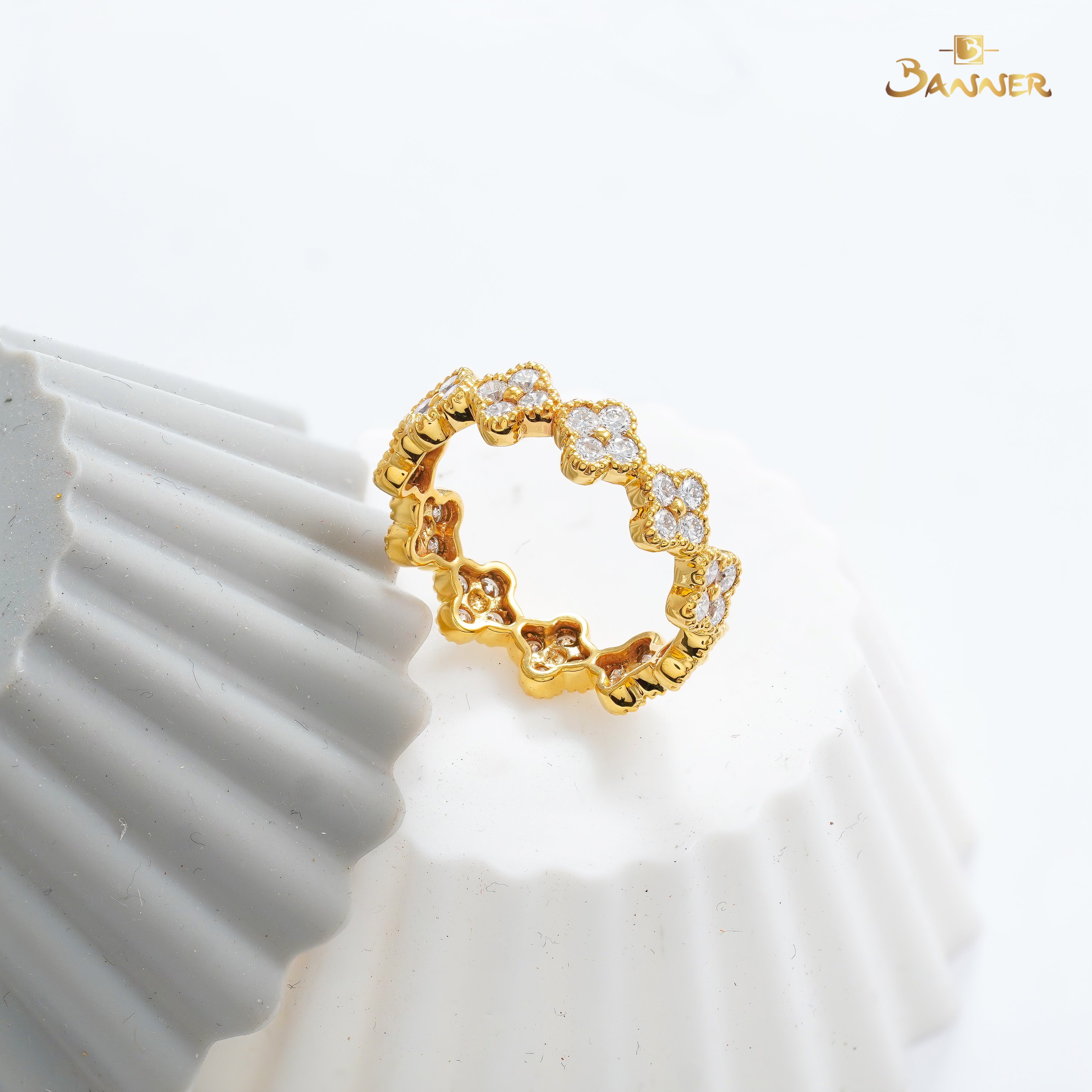 Diamond Clover Eternity Ring