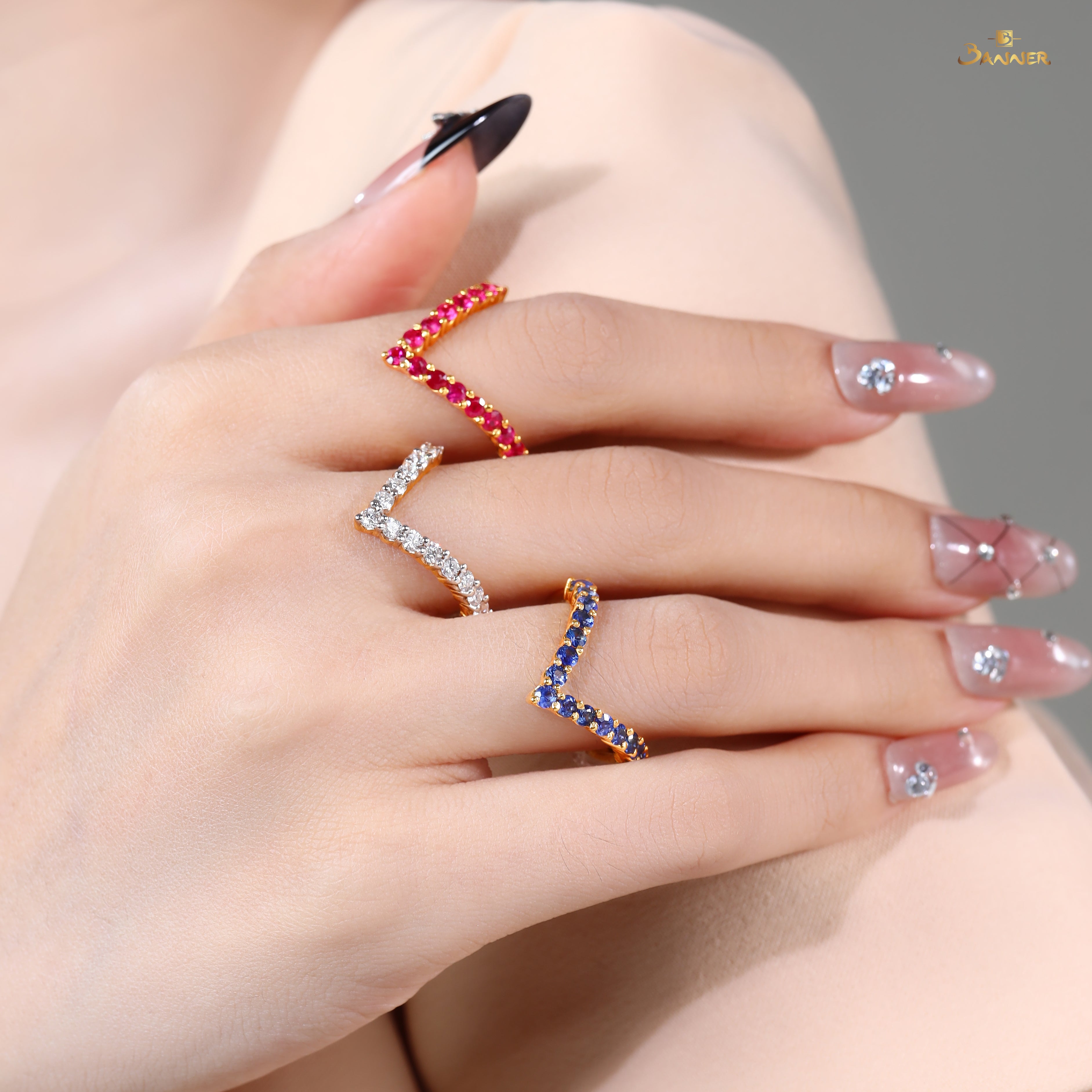 Diamond Chevron Ring