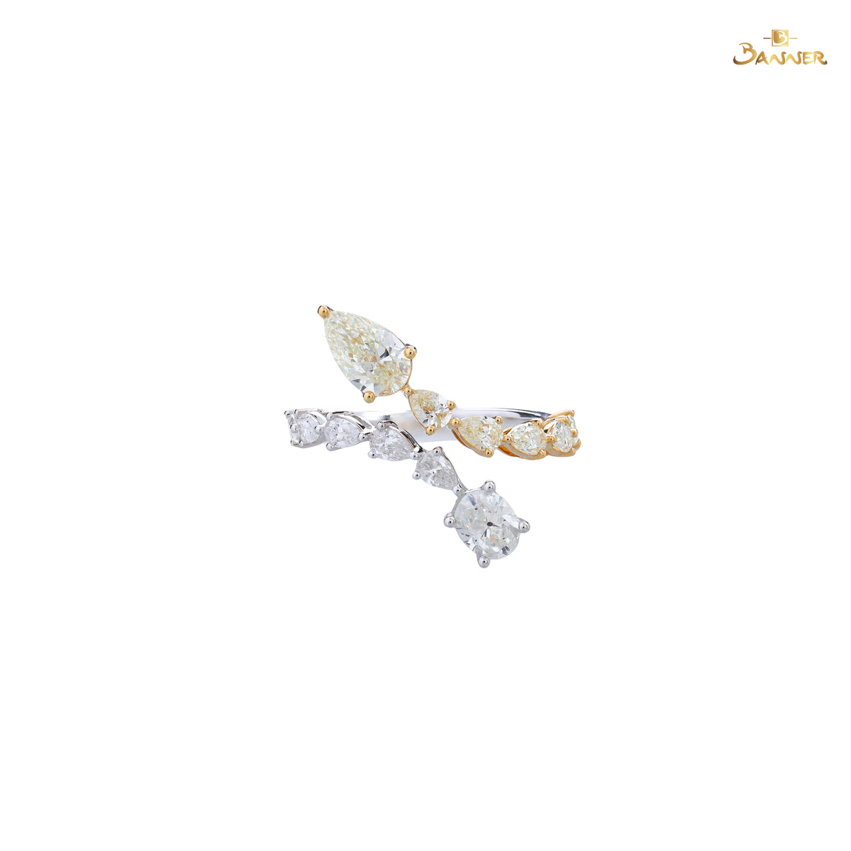 Pear and Oval Diamond Bypass Ring