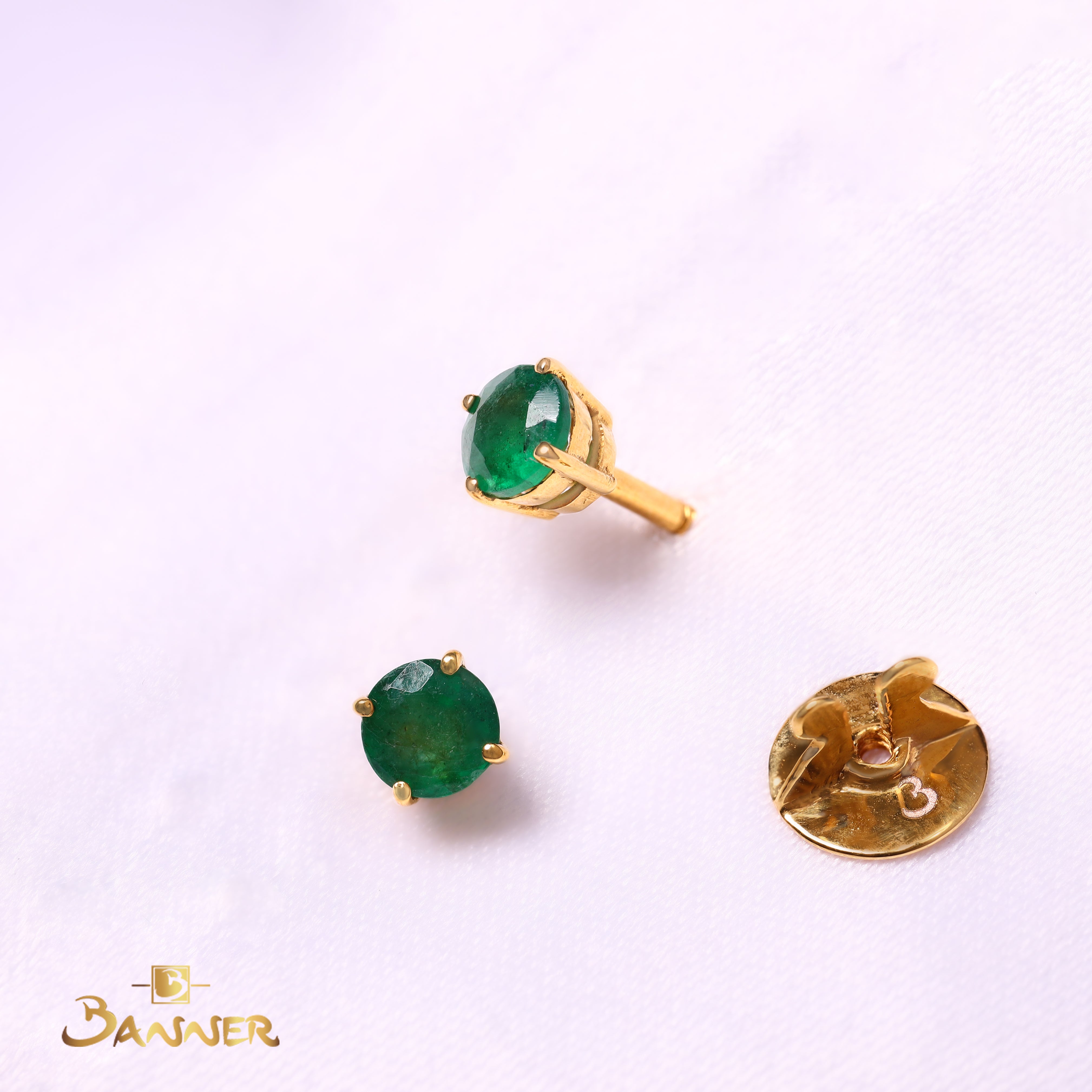 Emerald Solitaire Earrings