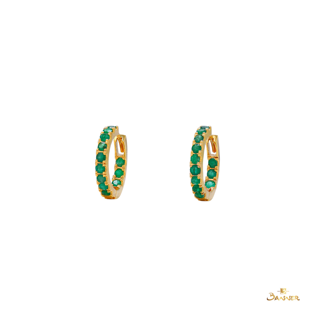 Emerald Huggie Earrings