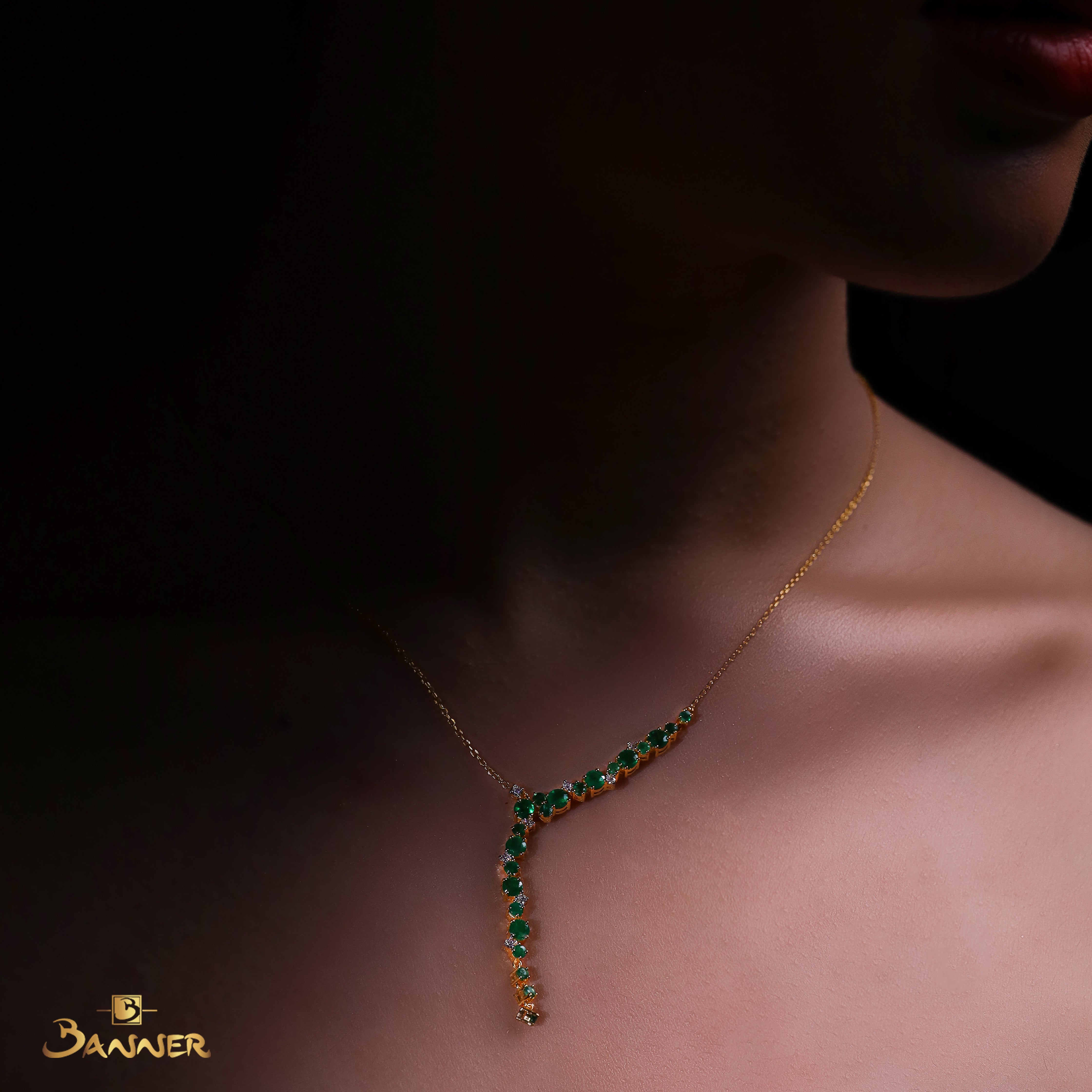 Emerald and Diamond Vines Necklace