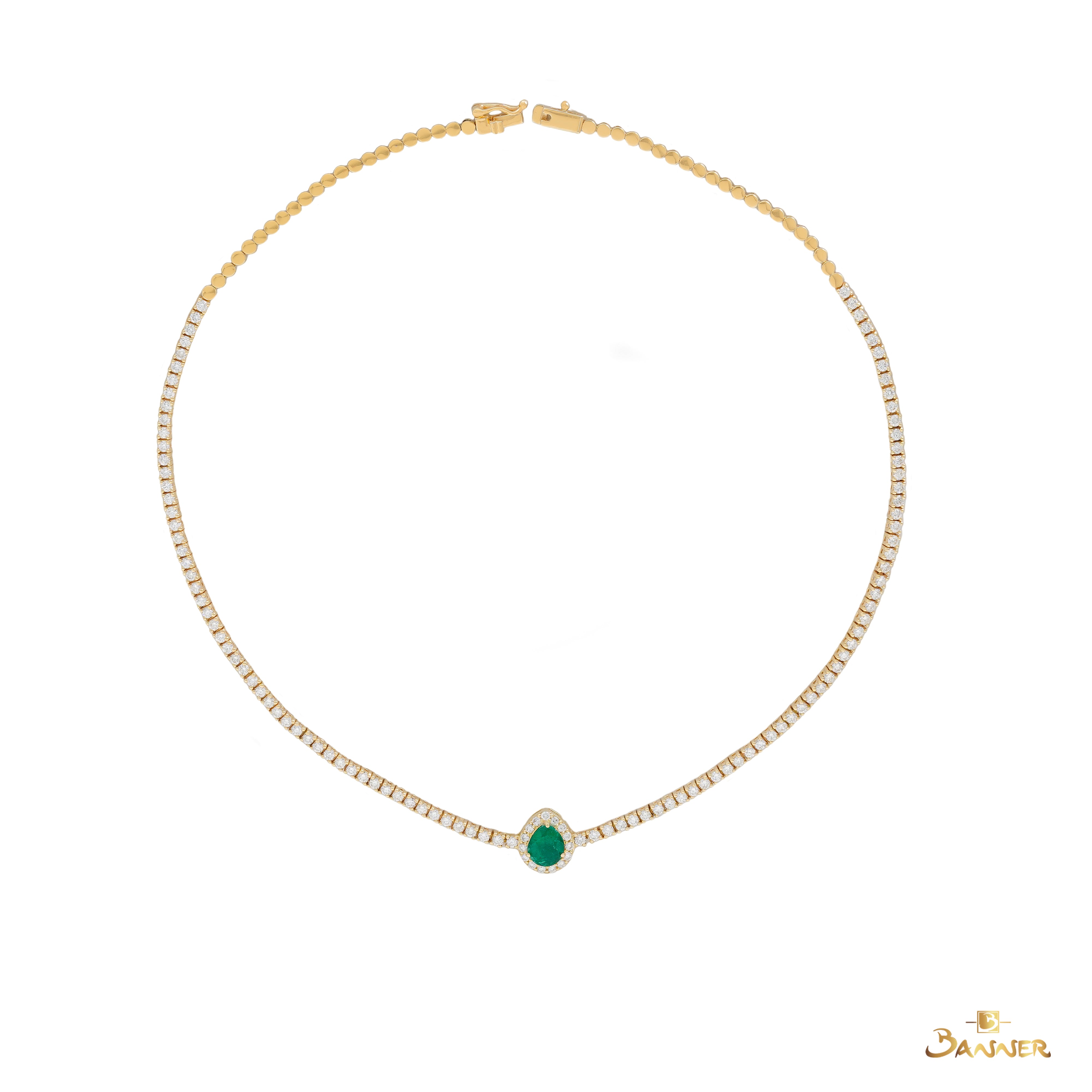 Pear-shaped Columbia Emerald & Diamond Choker