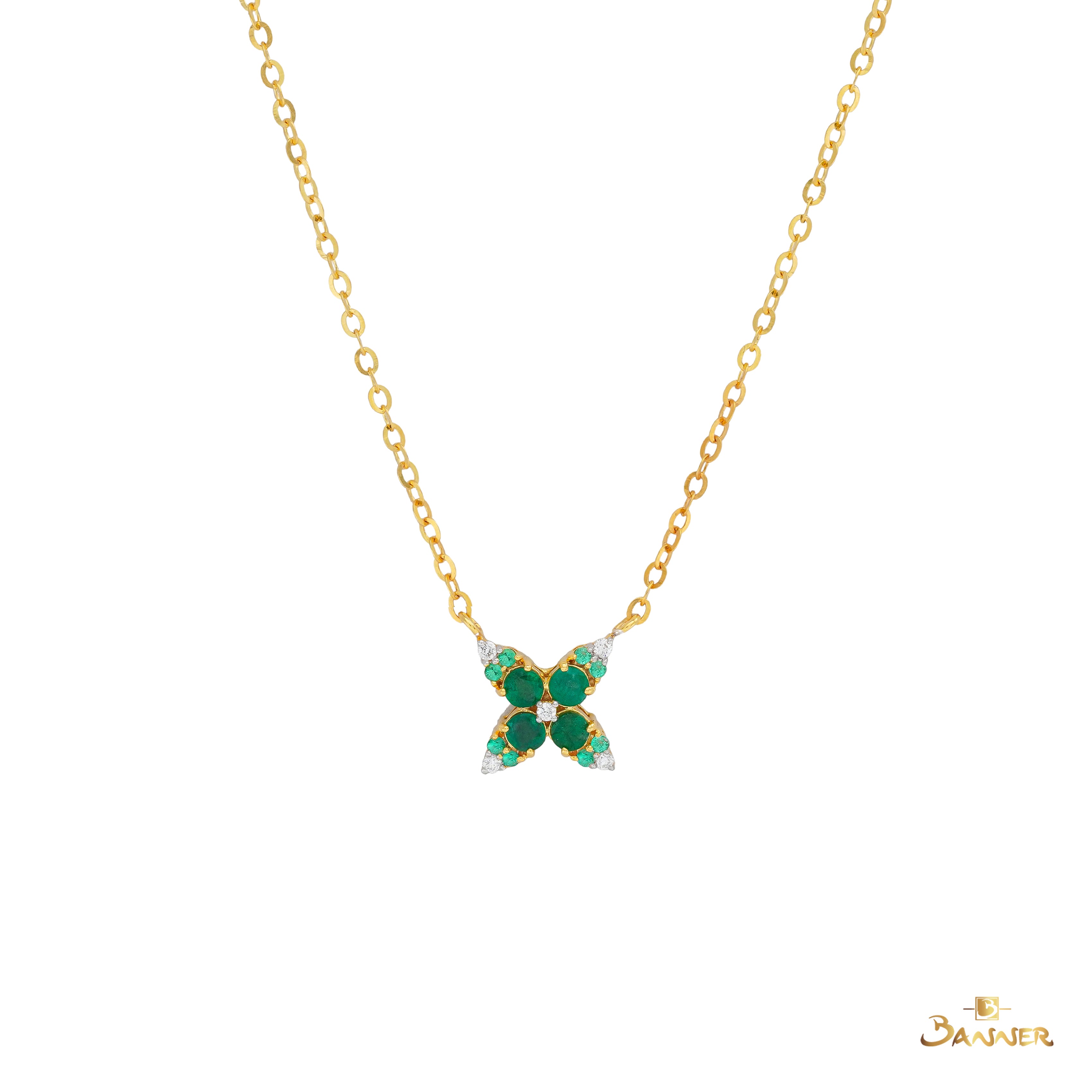 Emerald and Diamond Monarch Necklace