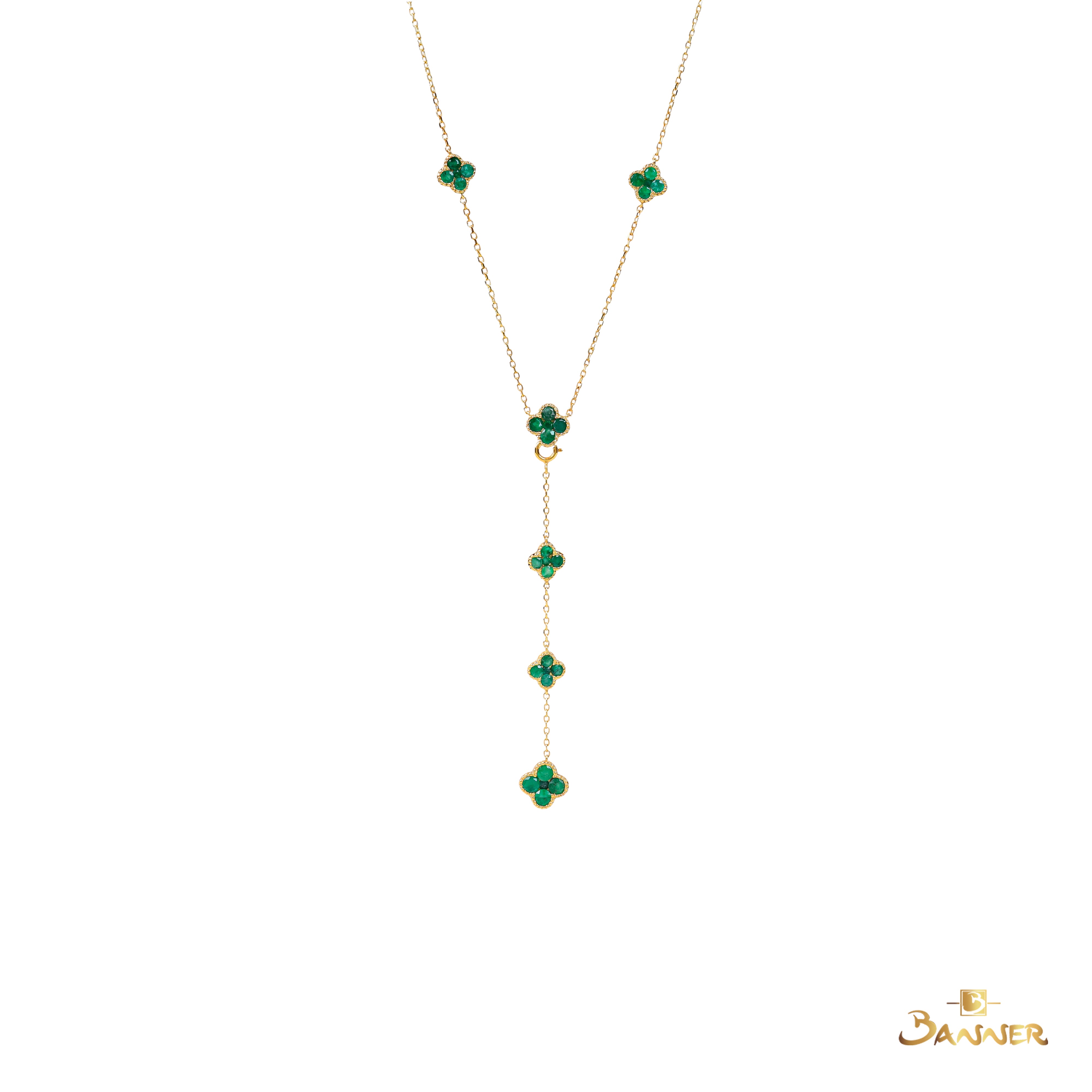 Emerald 3-step Clover Necklace