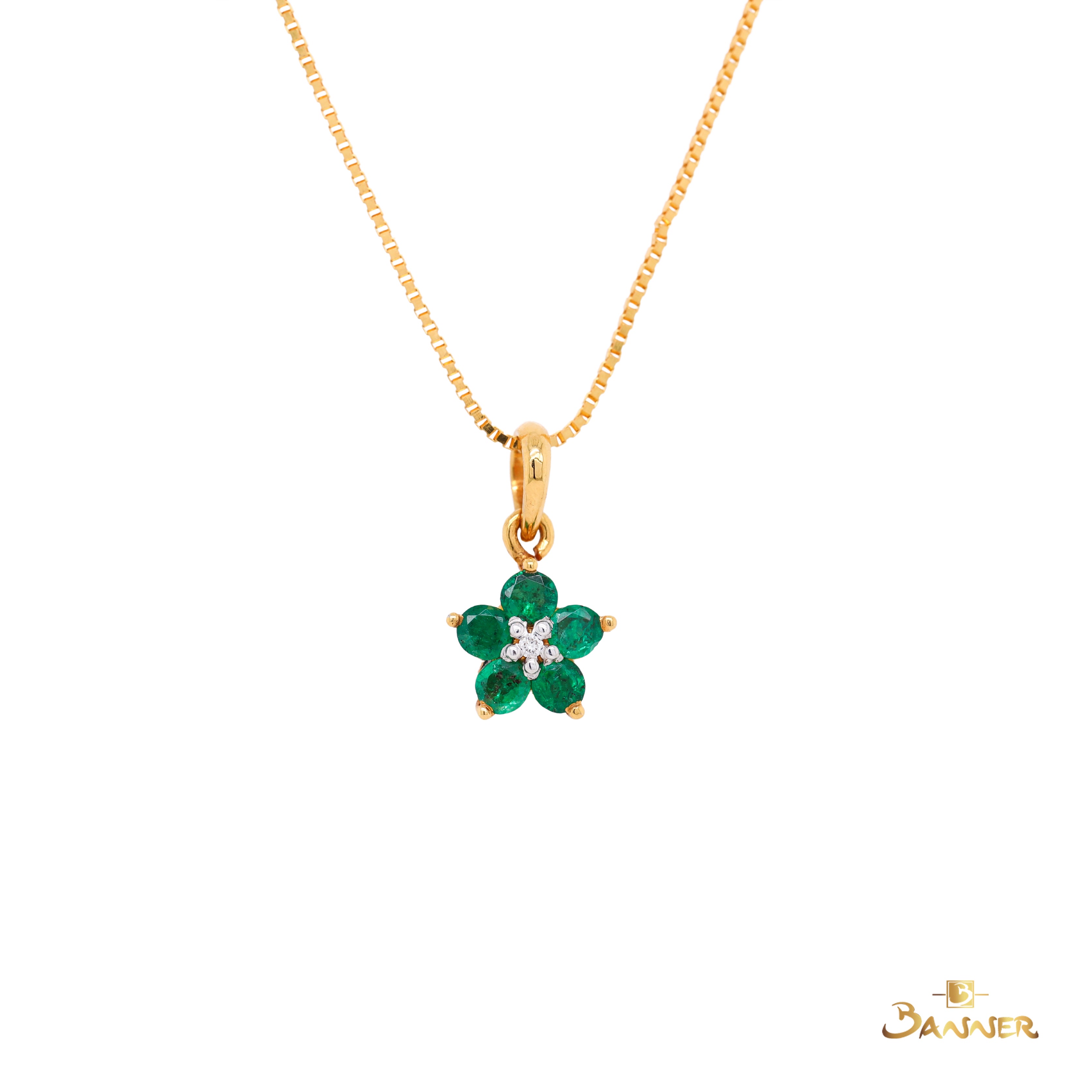 Emerald and Diamond Chel Pendant