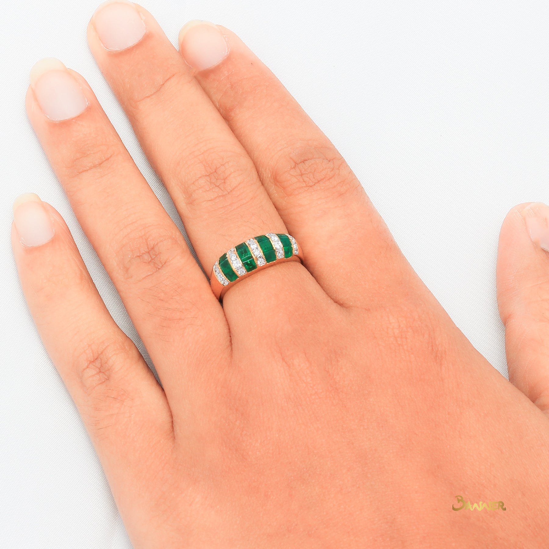 Emerald and Diamond Wasit Ring