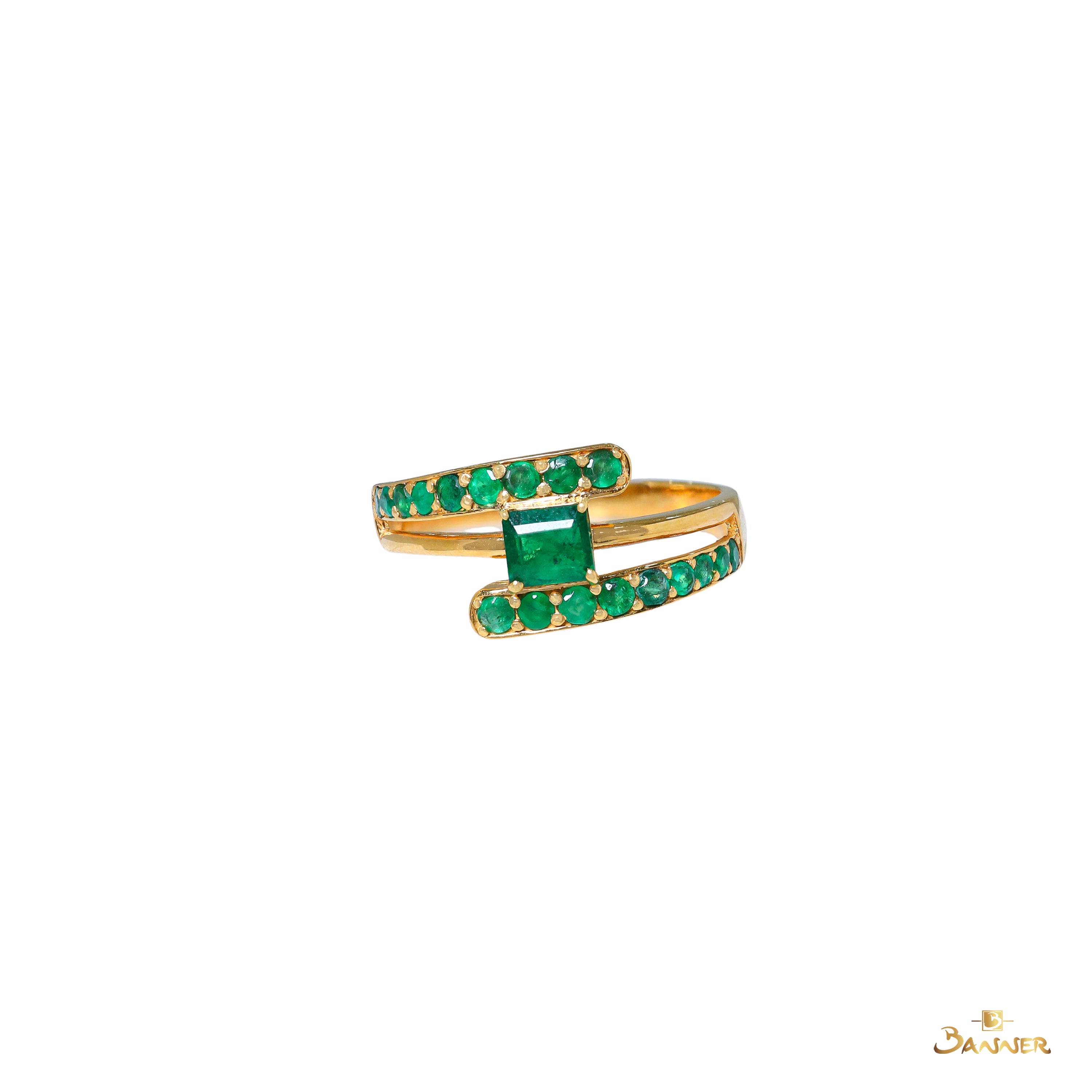 Emerald Bypass Ring