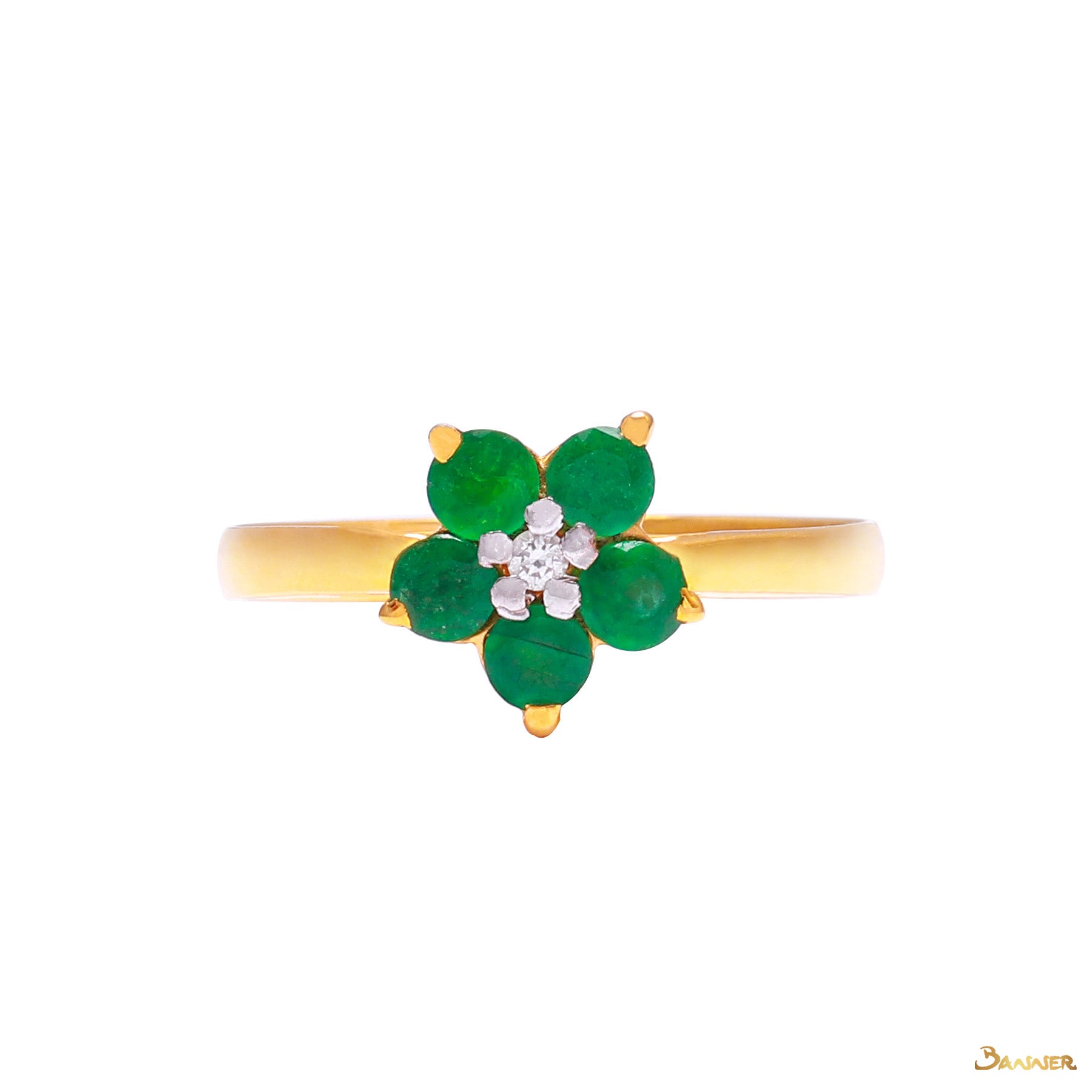 Emerald and Diamond Chel Ring