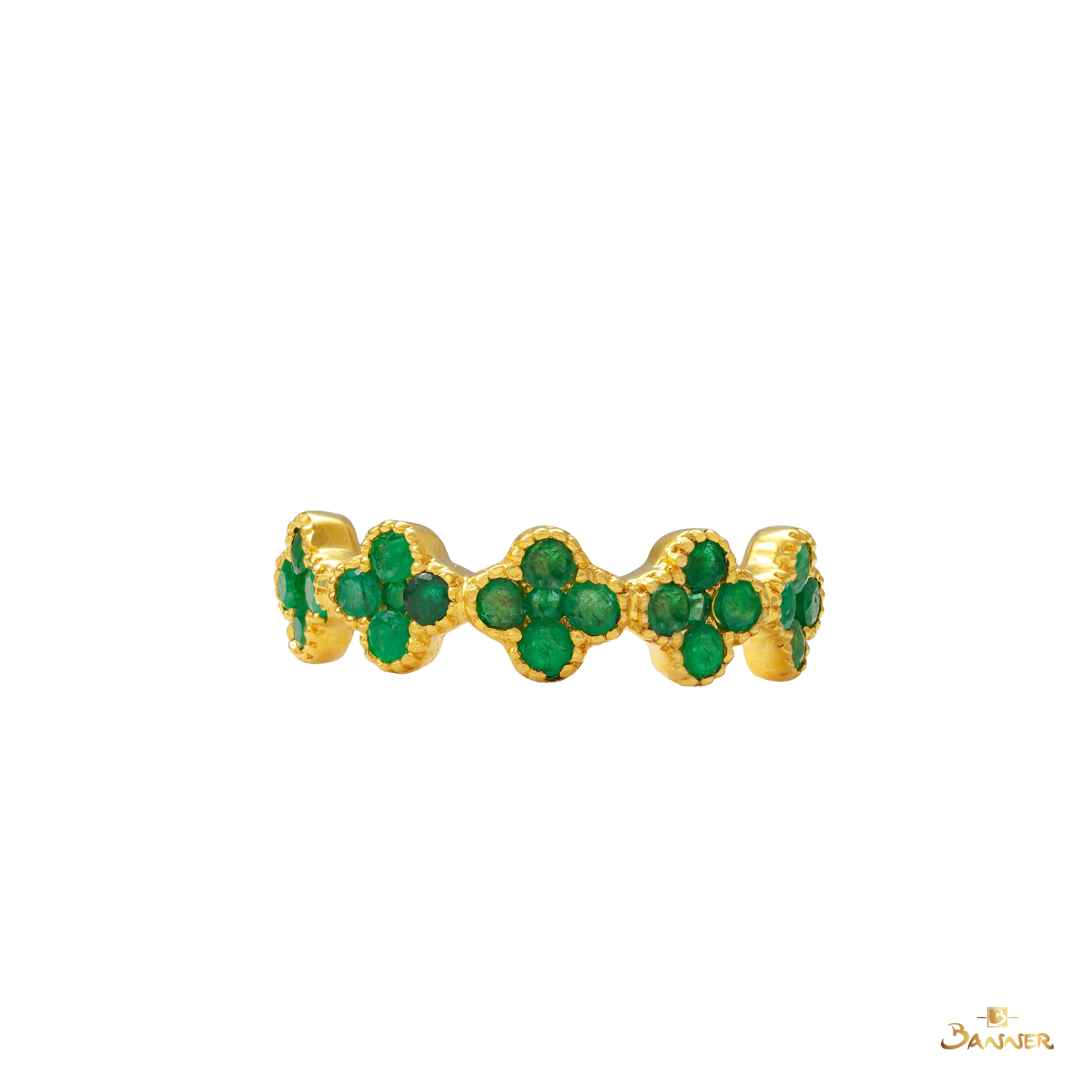 Emerald Clover Ring