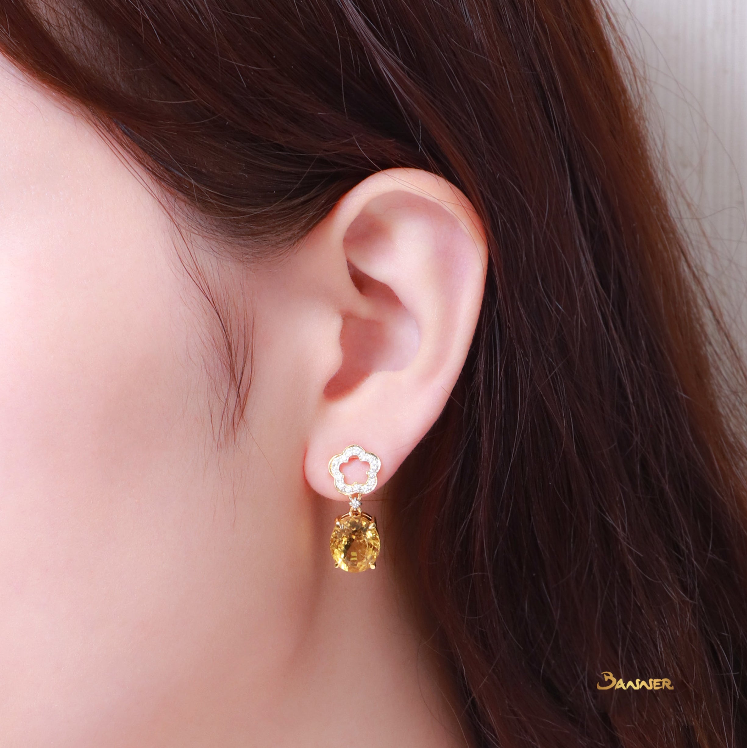 Citrine and Diamond Amara Earrings