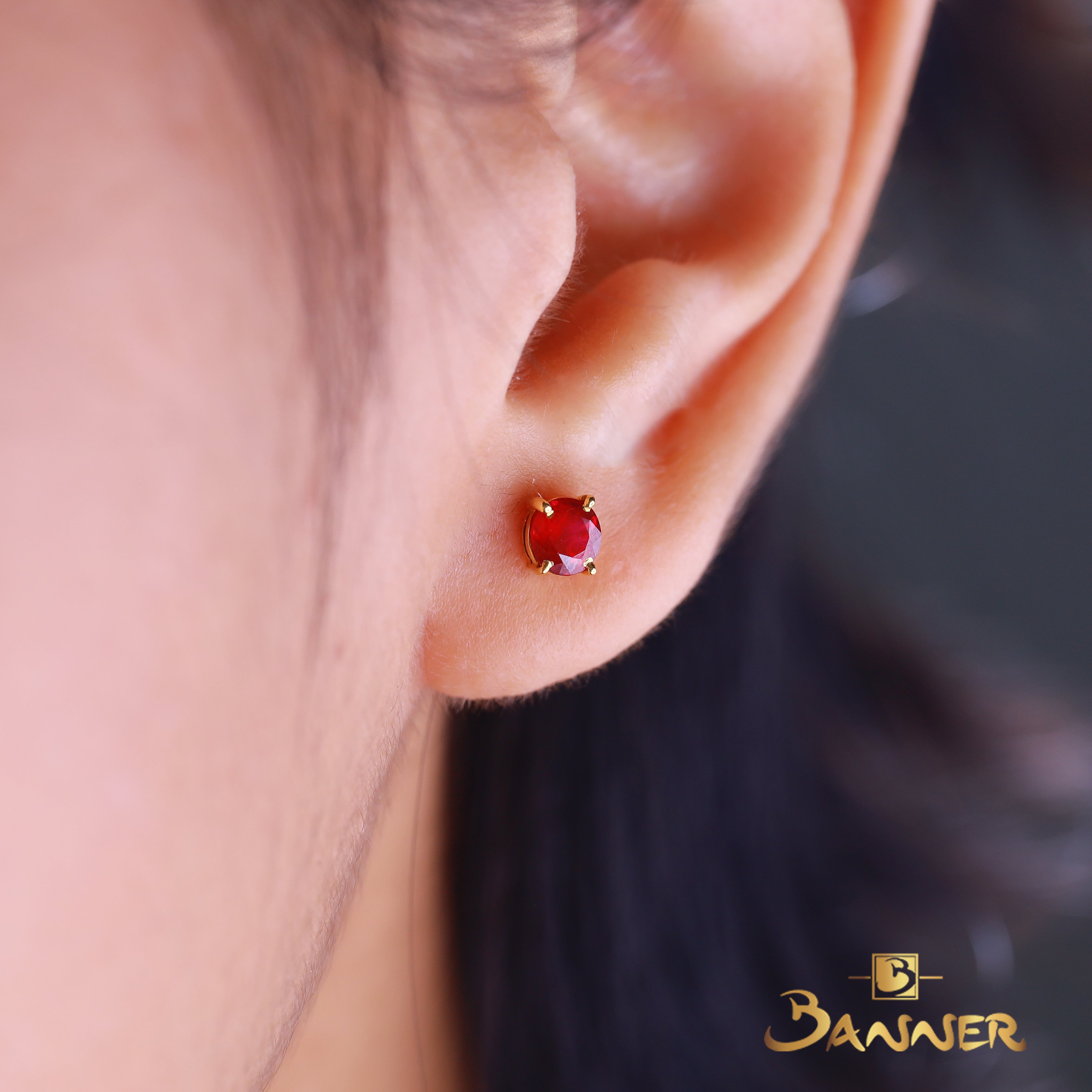 Garnet Solitaire Earrings