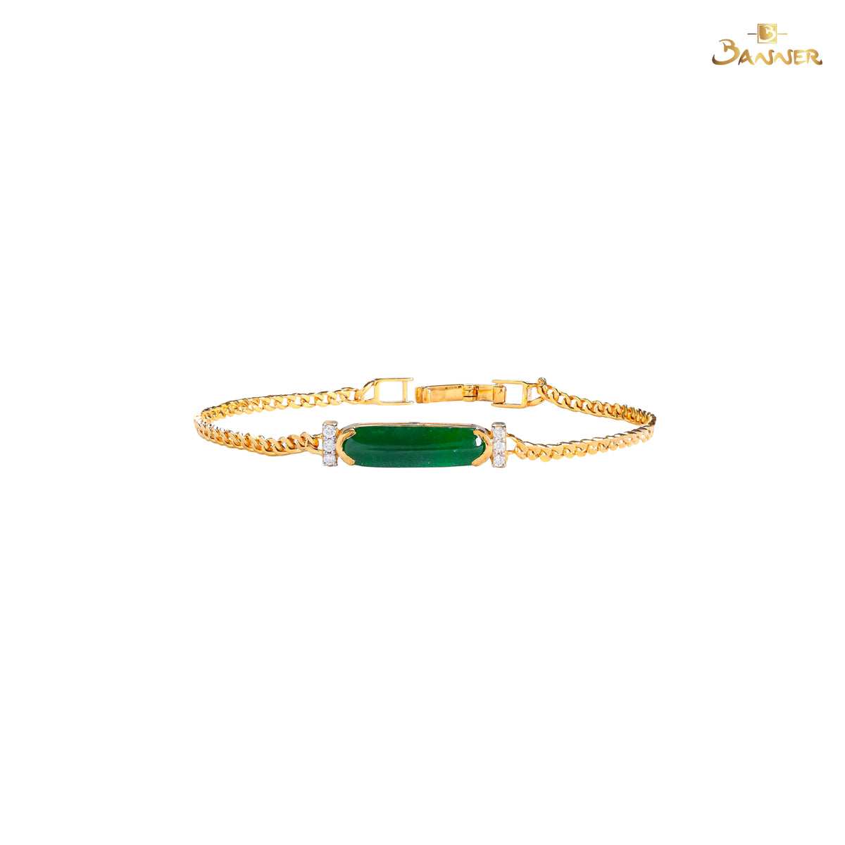 Jade and Diamond Bar Bracelet