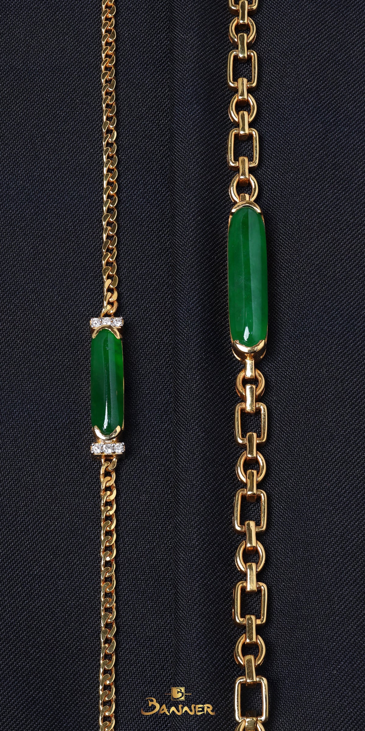 Jade and Diamond Bar Bracelet