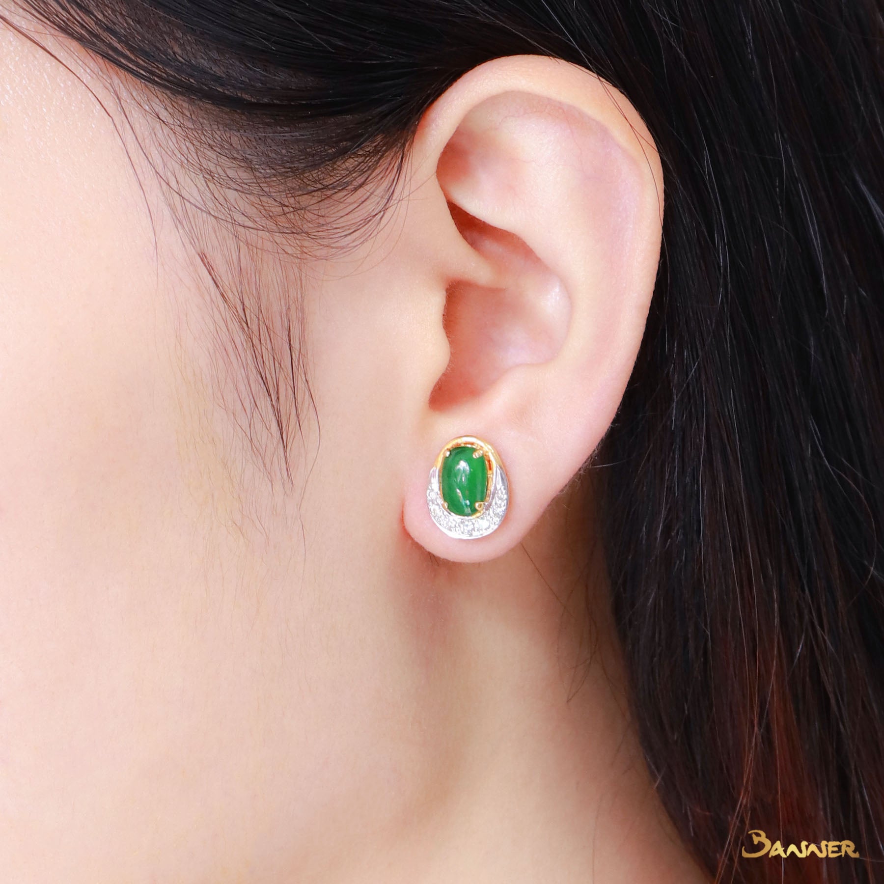 Jade and Diamond Earrings