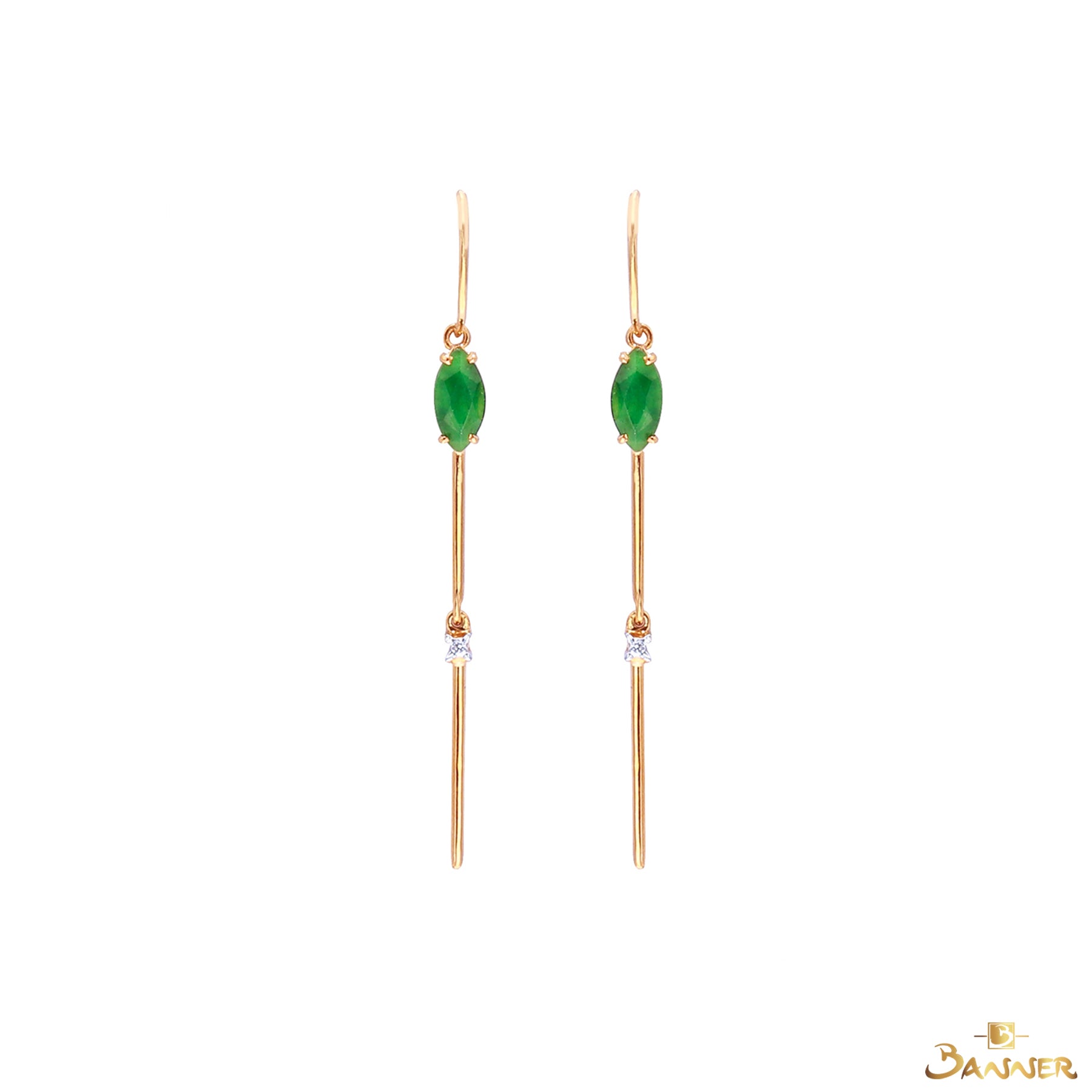 Jade and Diamond Earrings