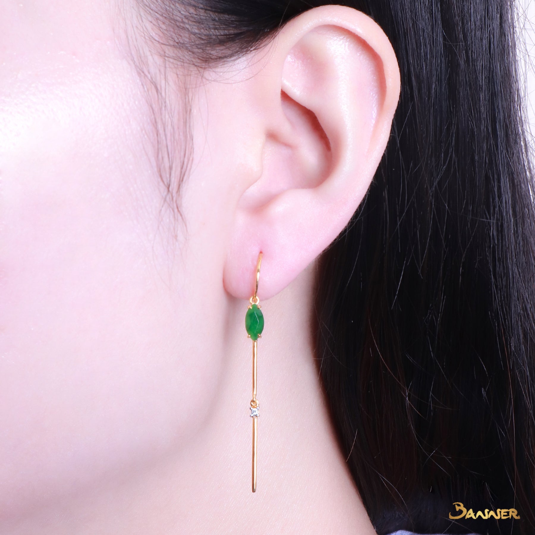 Jade and Diamond Earrings