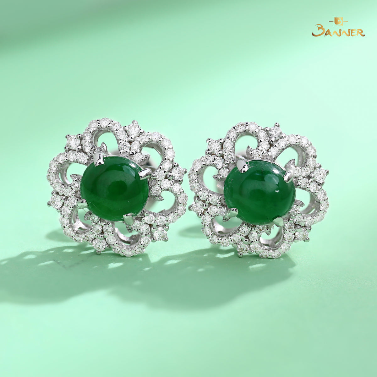 Jade and Diamond Kanote Earrings
