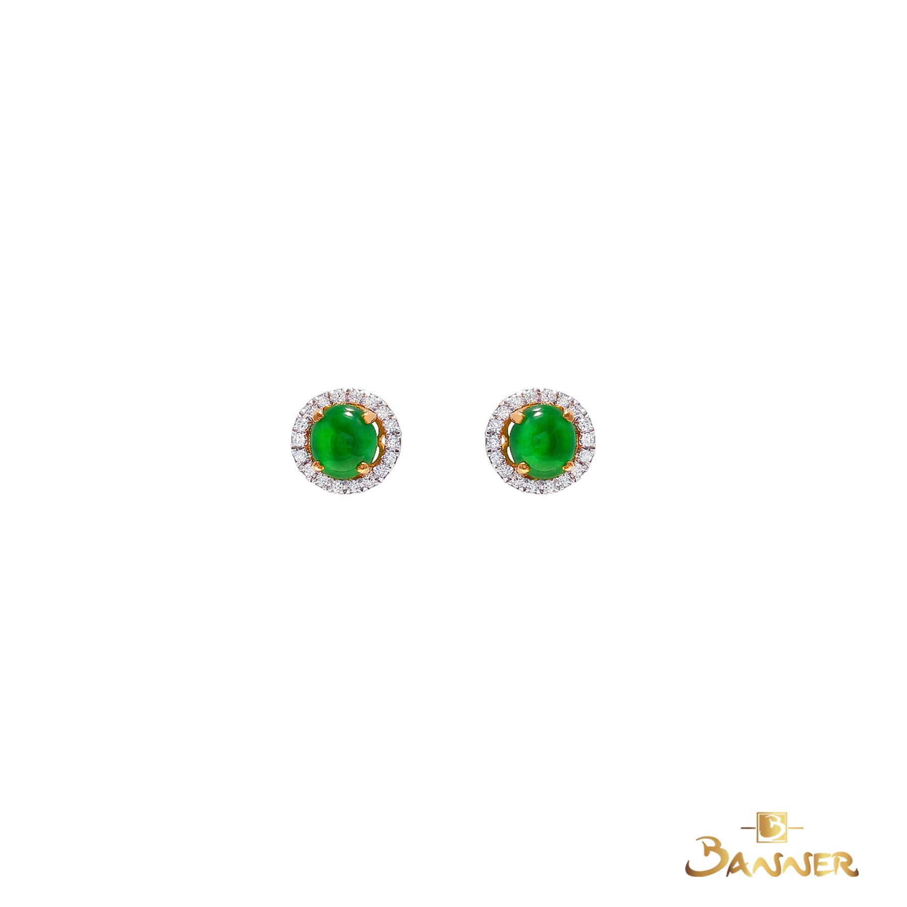 Jade and Diamond Halo 2-way Earrings