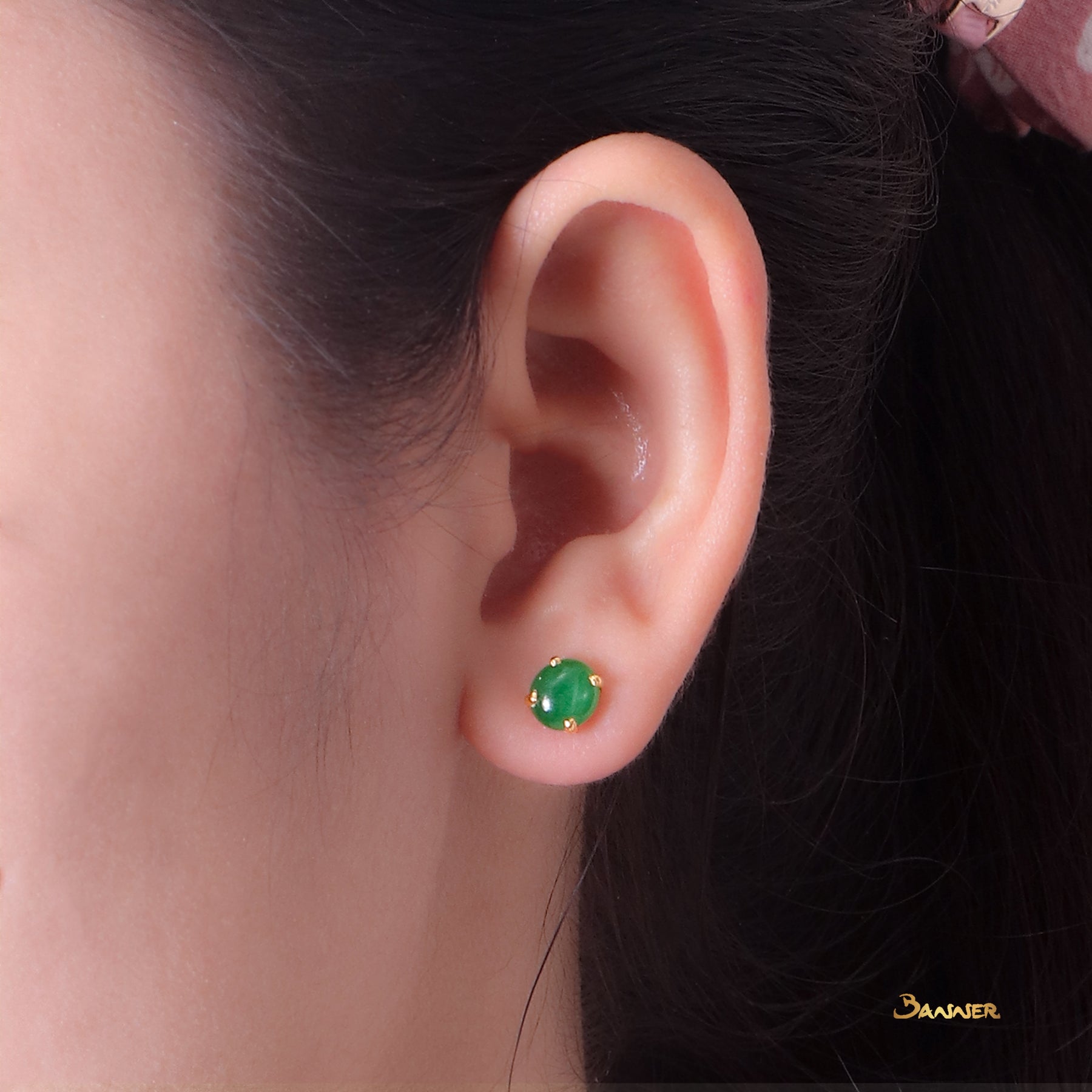 Jade and Diamond Halo 2-way Earrings