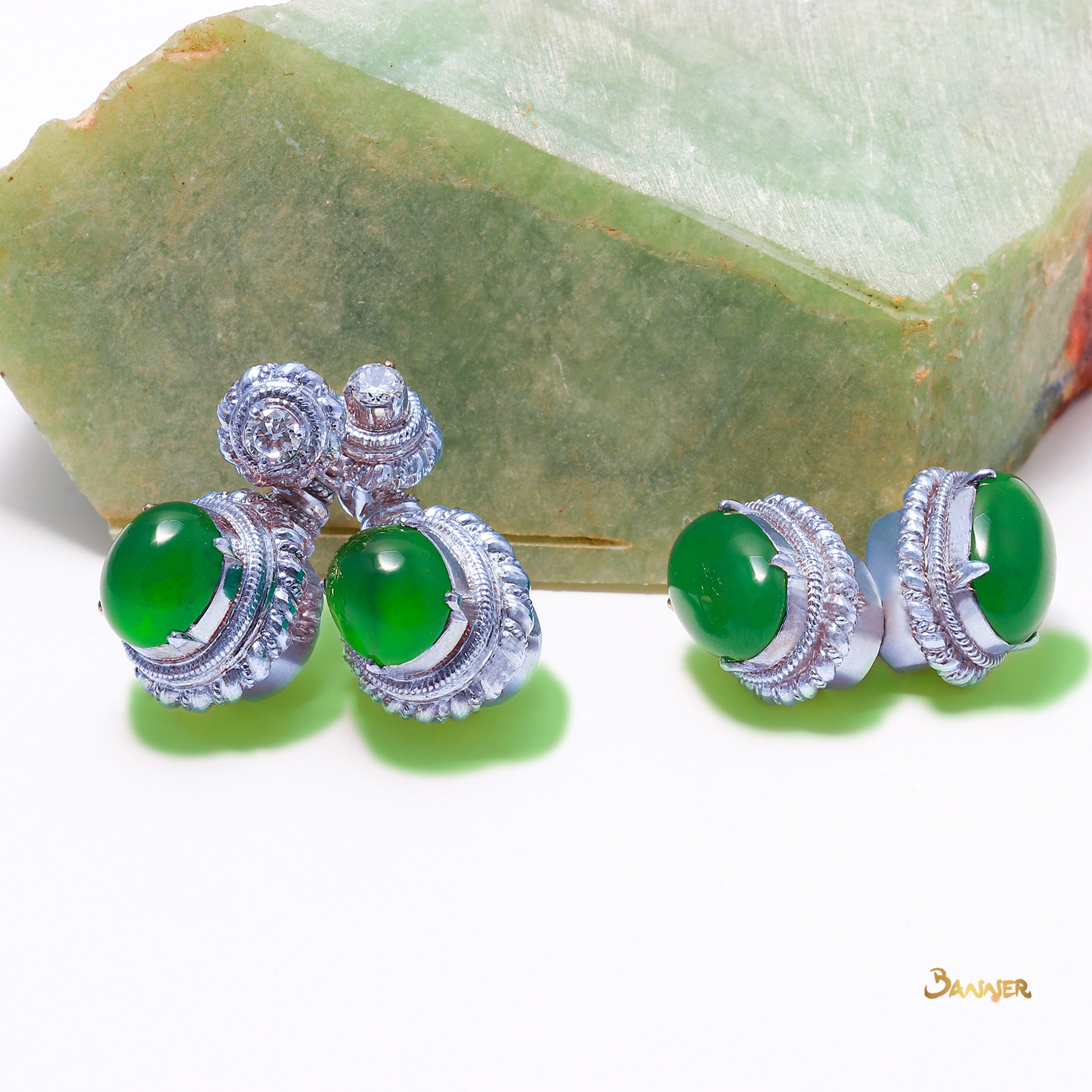 Imperial Green Jade Earrings (11.47 cts. t.w.)